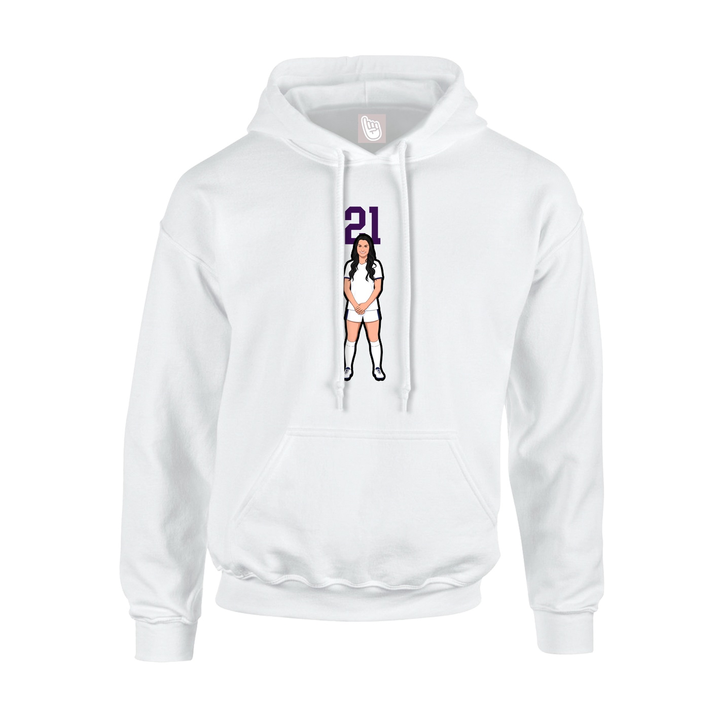 Youth Hoodie — Number Top in White