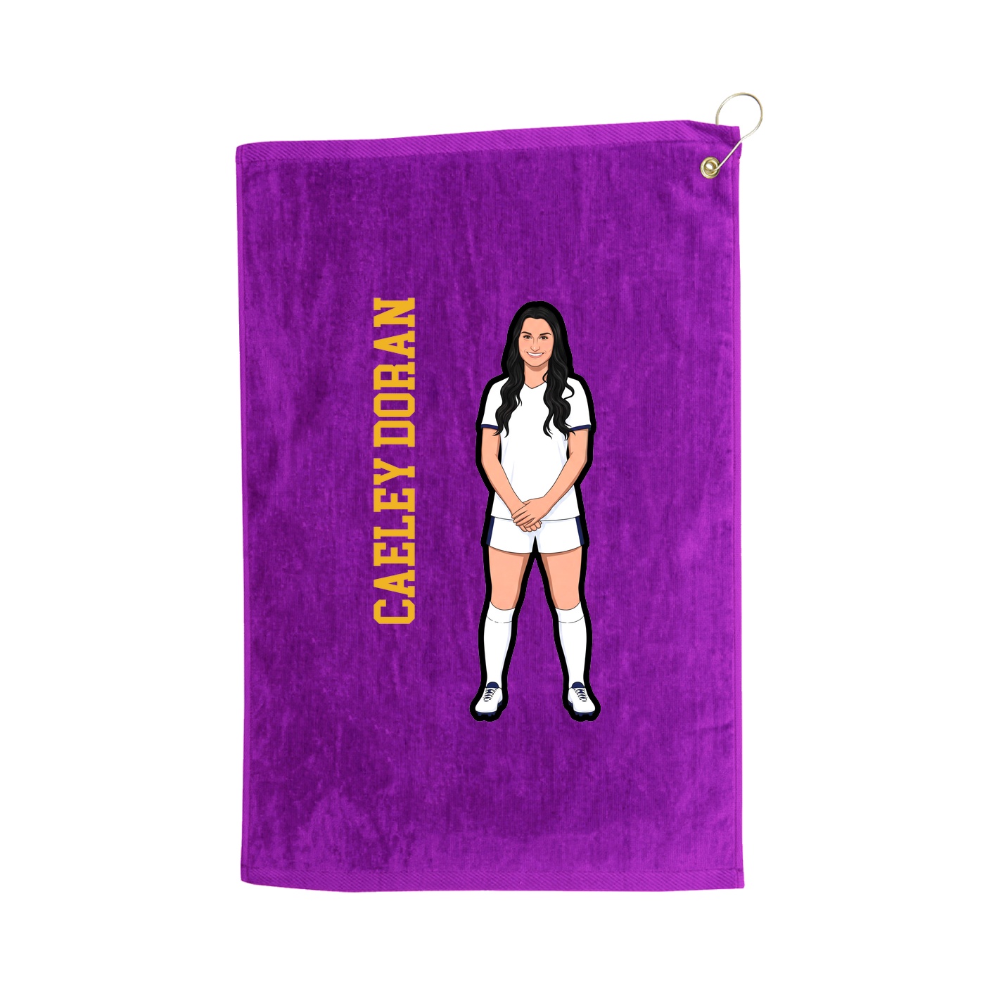 Golf Towel — Name Vertical in Purple