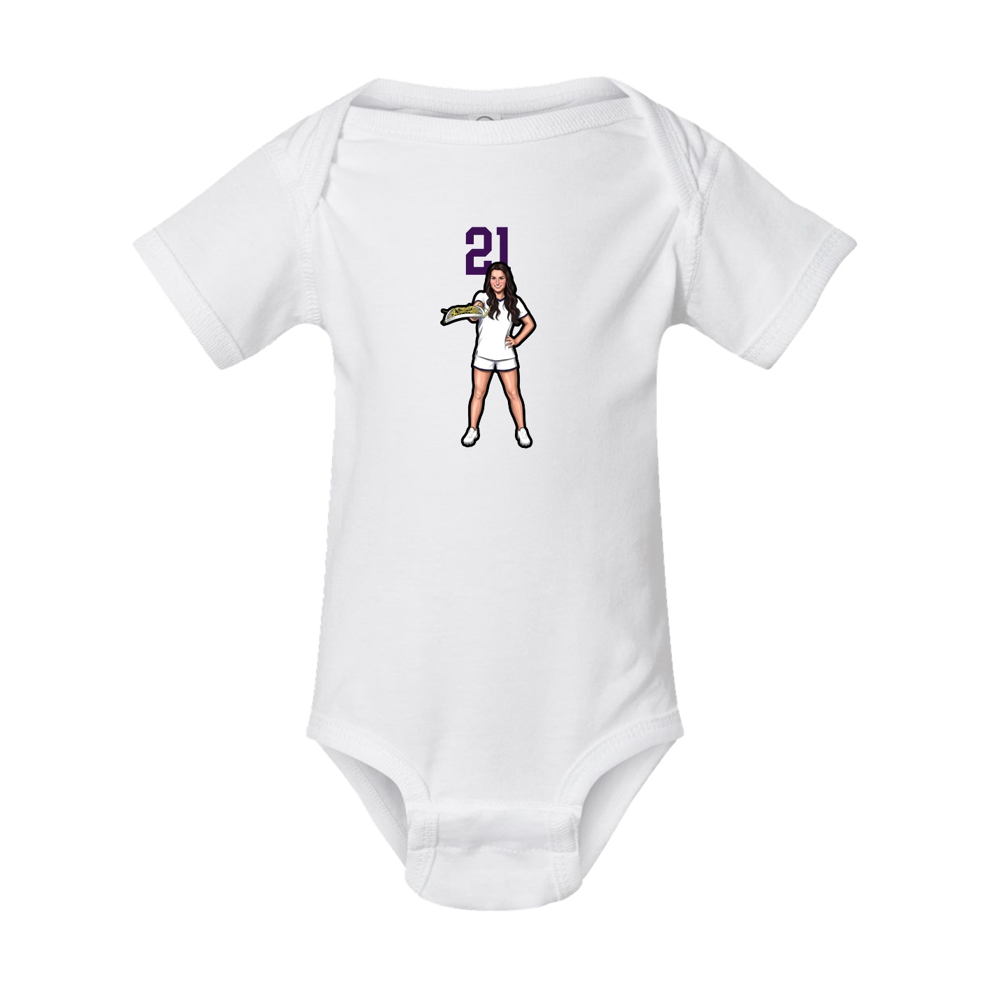 Baby Onesie — Number Top in White