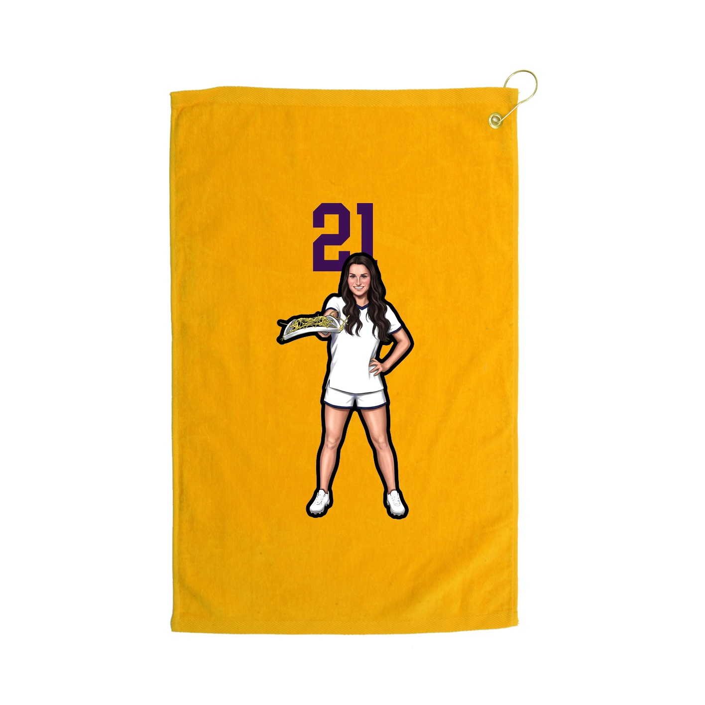 Golf Towel — Number Top in Gold