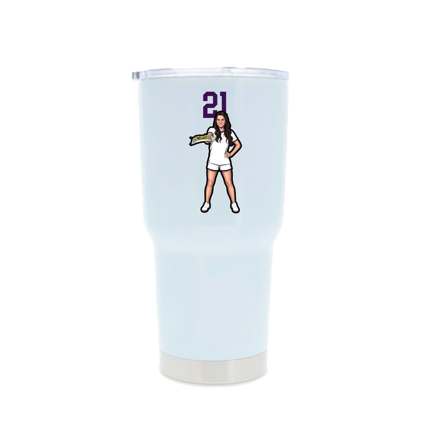 30oz Stainless Steel Tumbler — Number Top in White