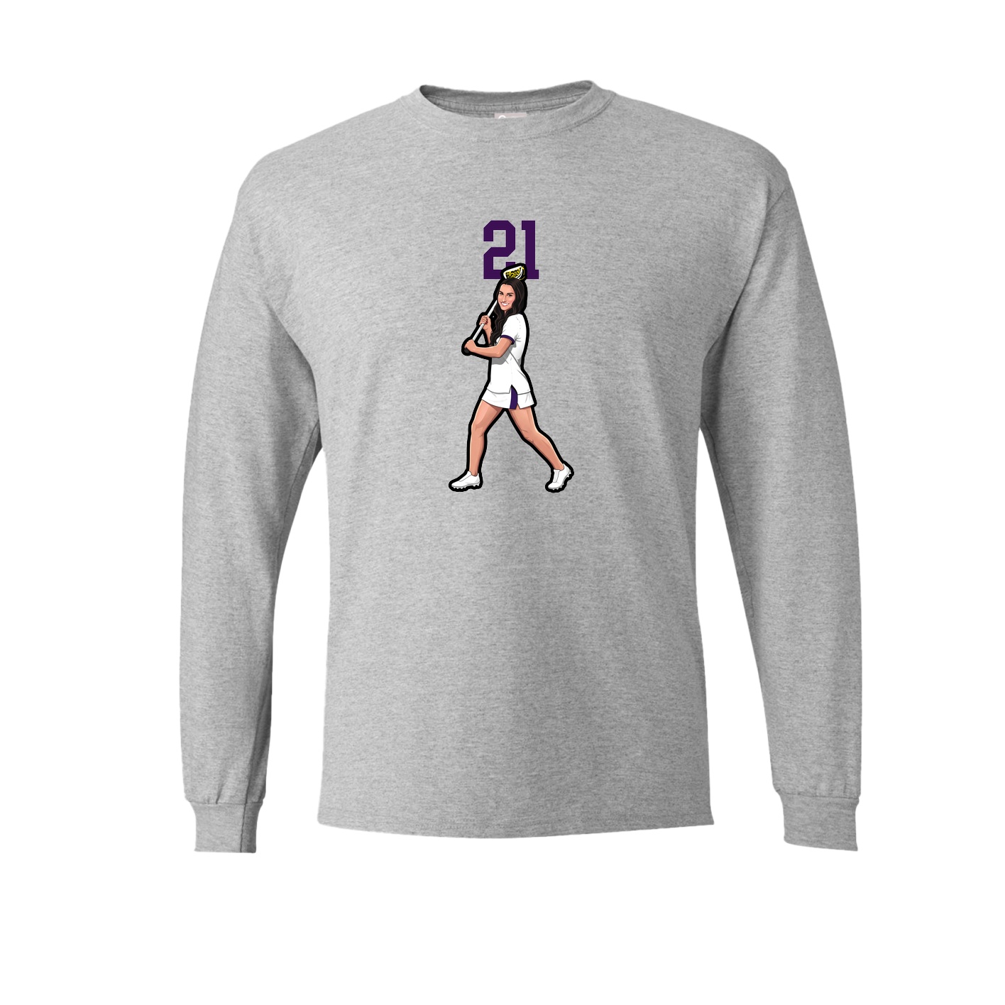 Long Sleeve Tee — Number Top in Grey