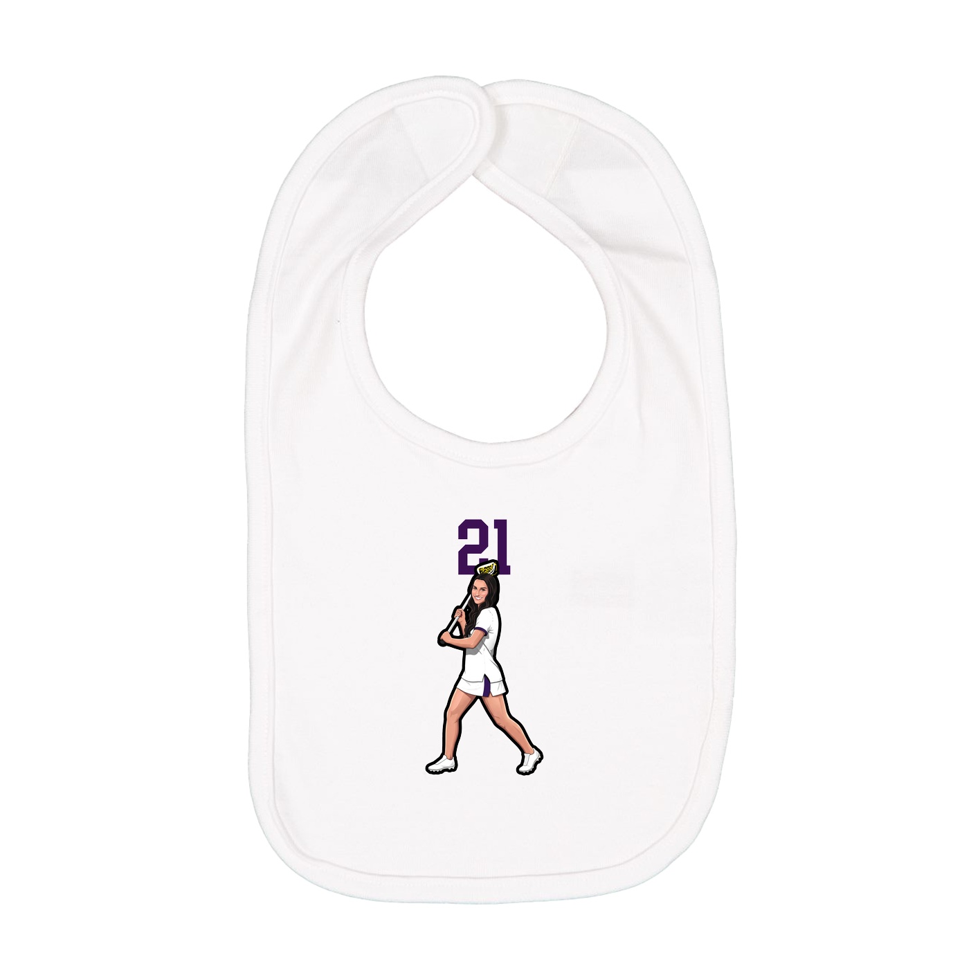 Infant Bib — Number Top in White