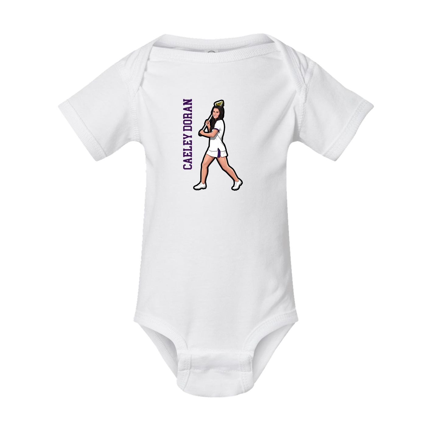 Baby Onesie — Name Vertical in White