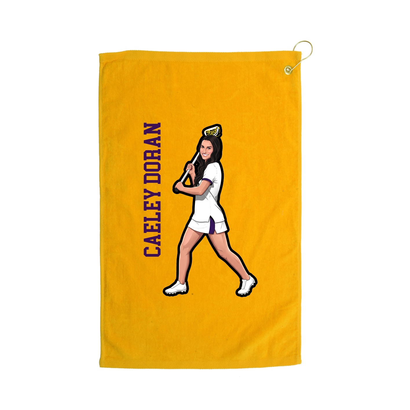 Golf Towel — Name Vertical in Gold