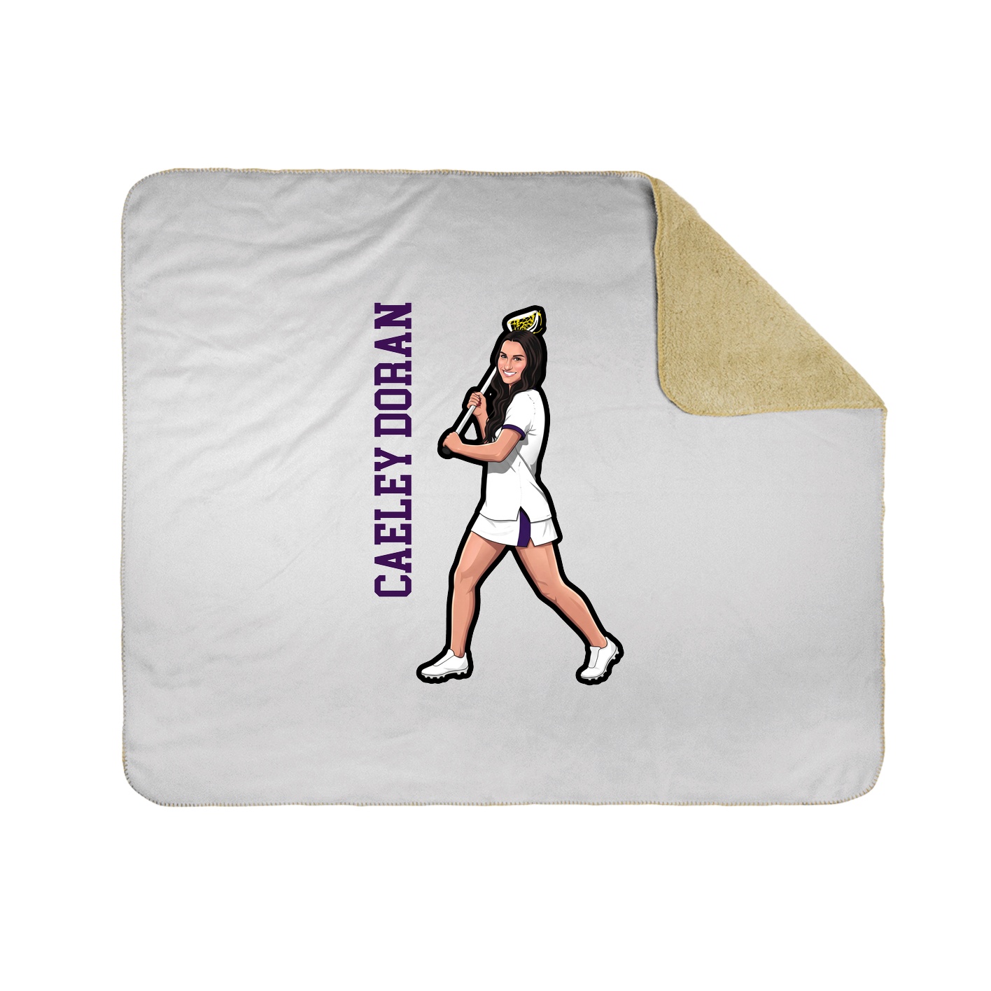 Throw Blanket — Name Vertical in White