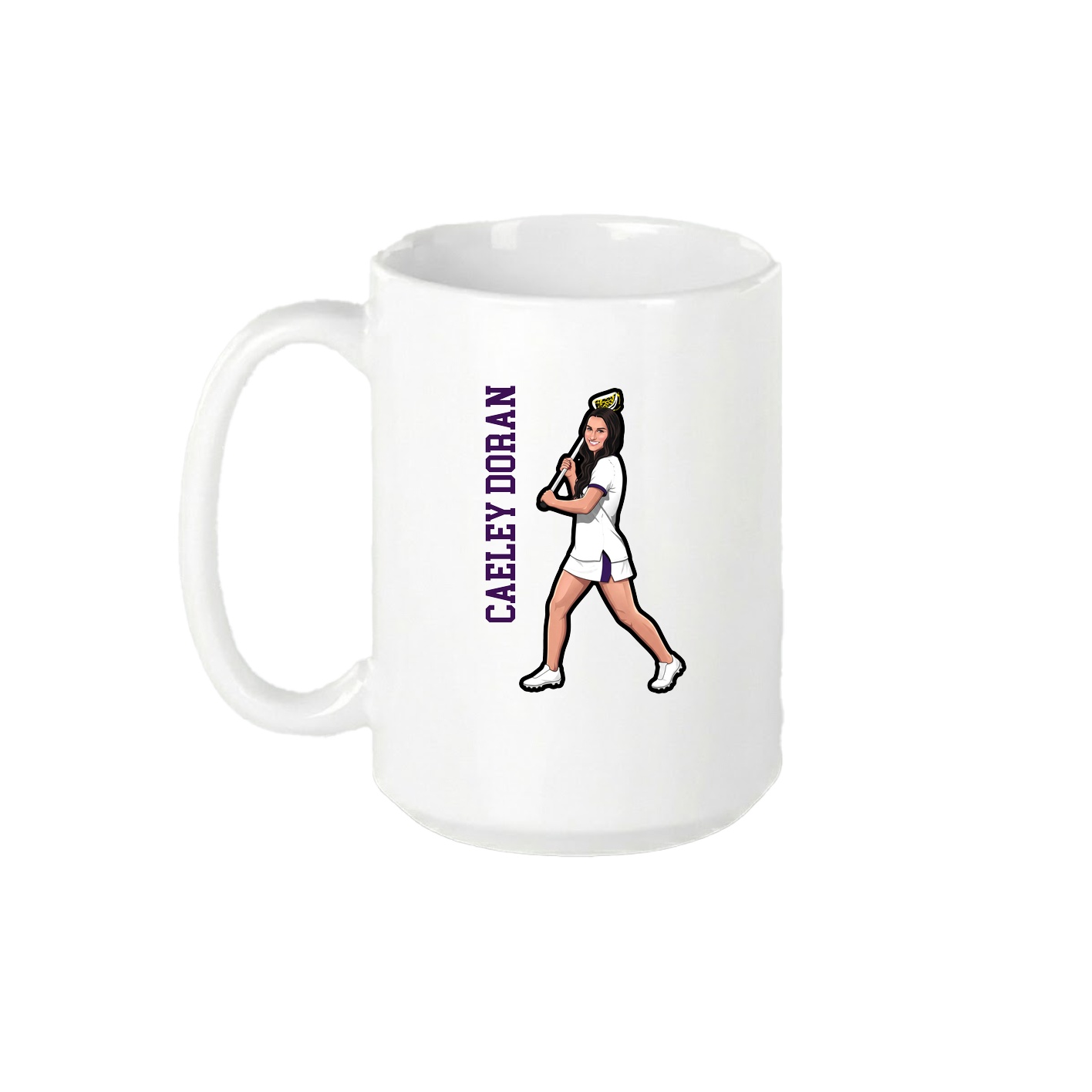 15oz Coffee Mug — Name Vertical in White