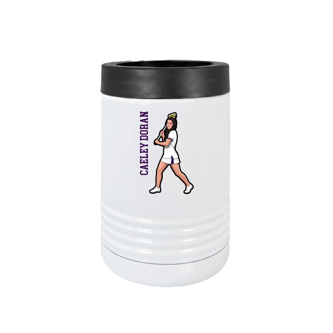 Beverage Holder — Name Vertical in White