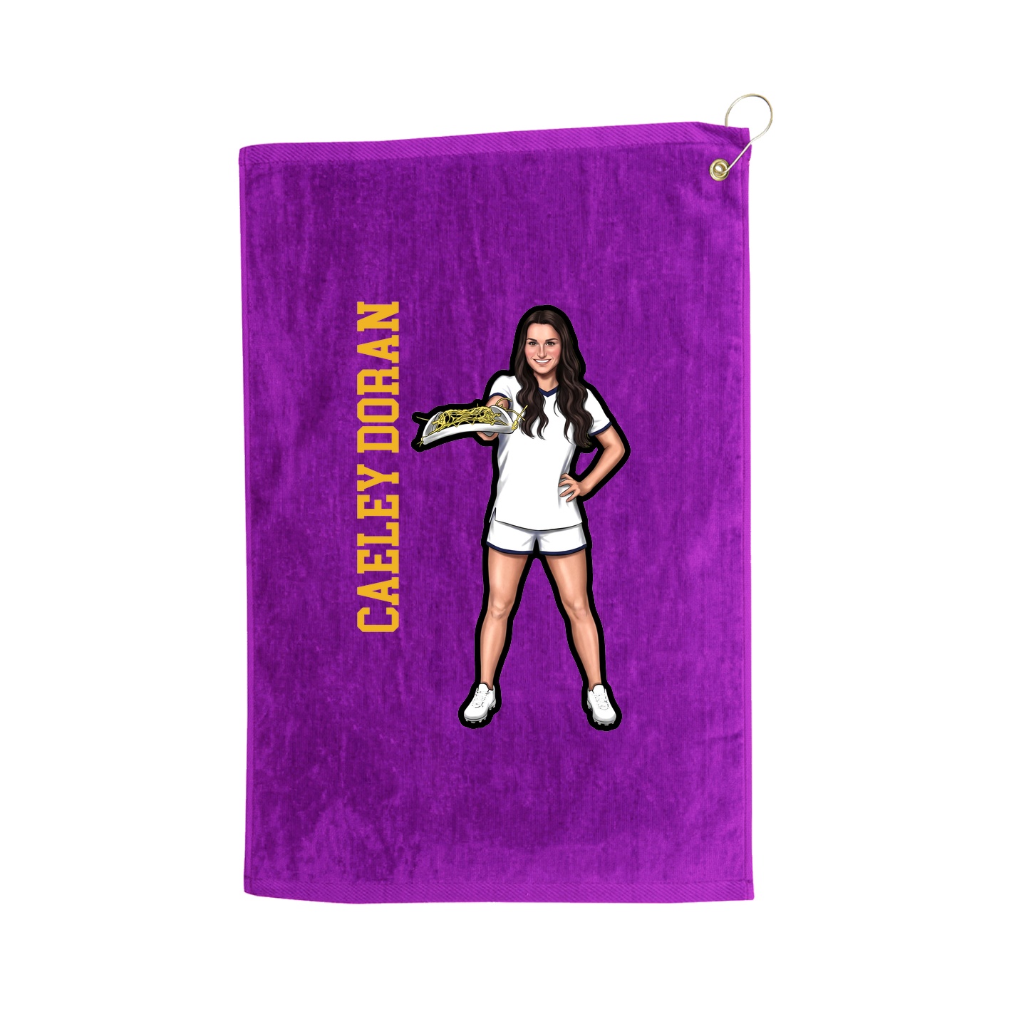 Golf Towel — Name Vertical in Purple