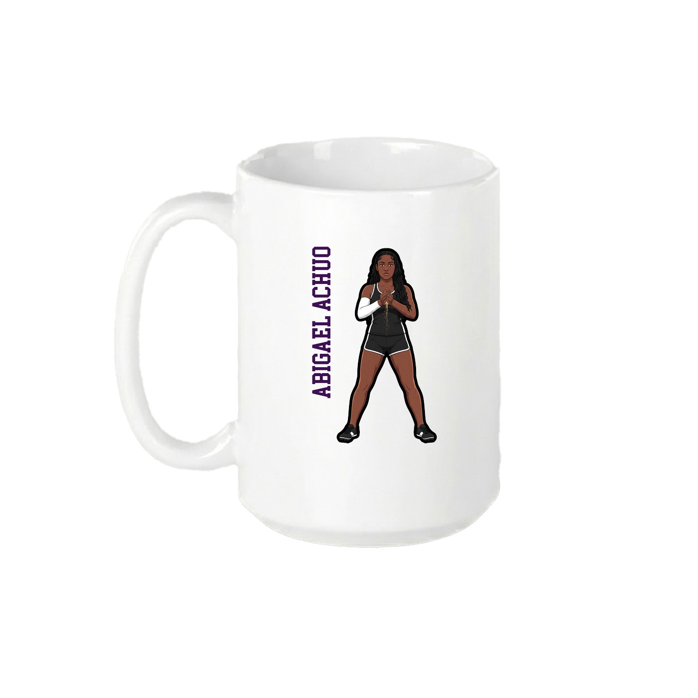 15oz Coffee Mug — Name Vertical in White