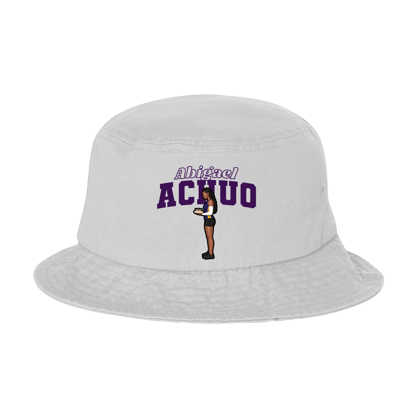 Bucket Cap — Name Arch in White