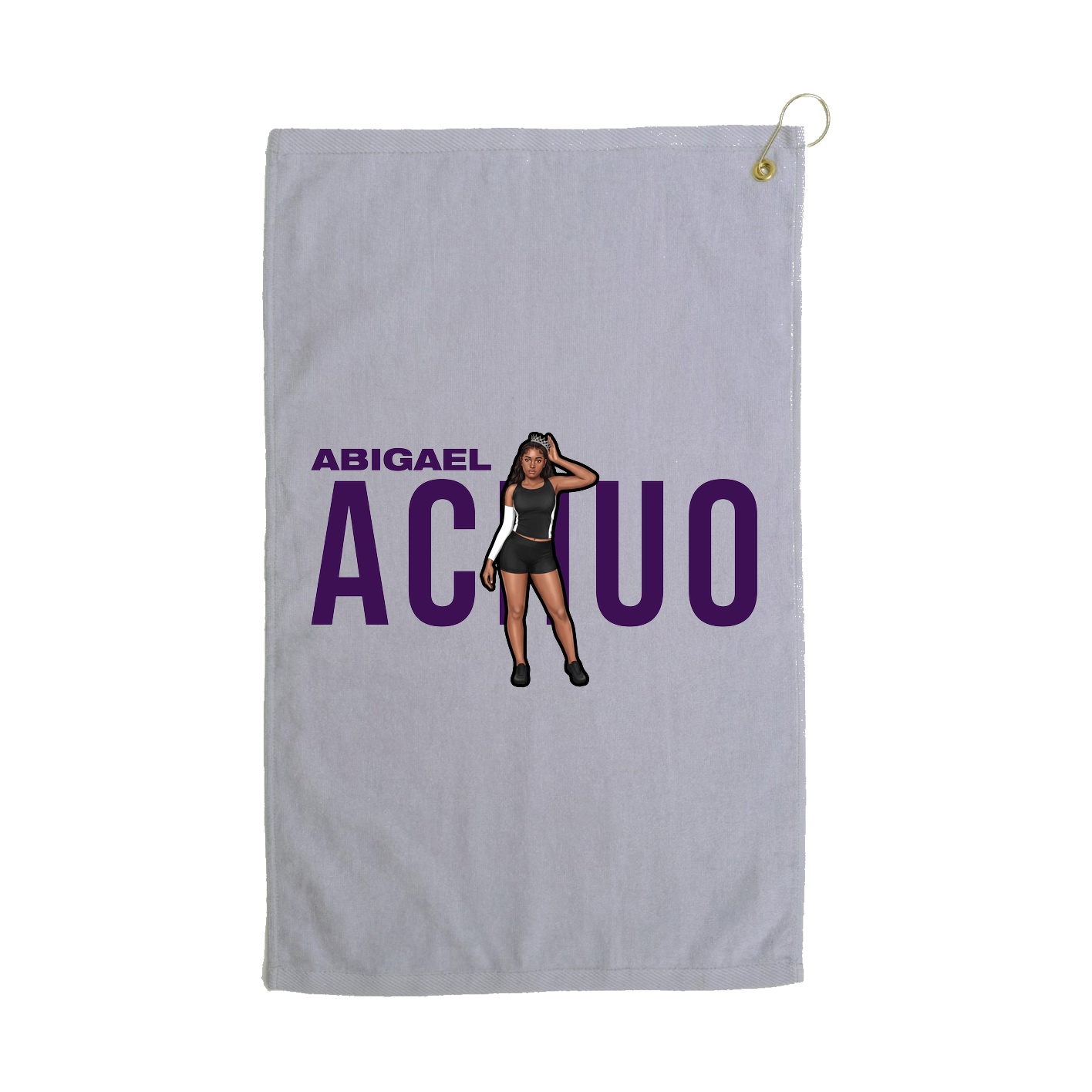 Golf Towel — Player Name in Grey