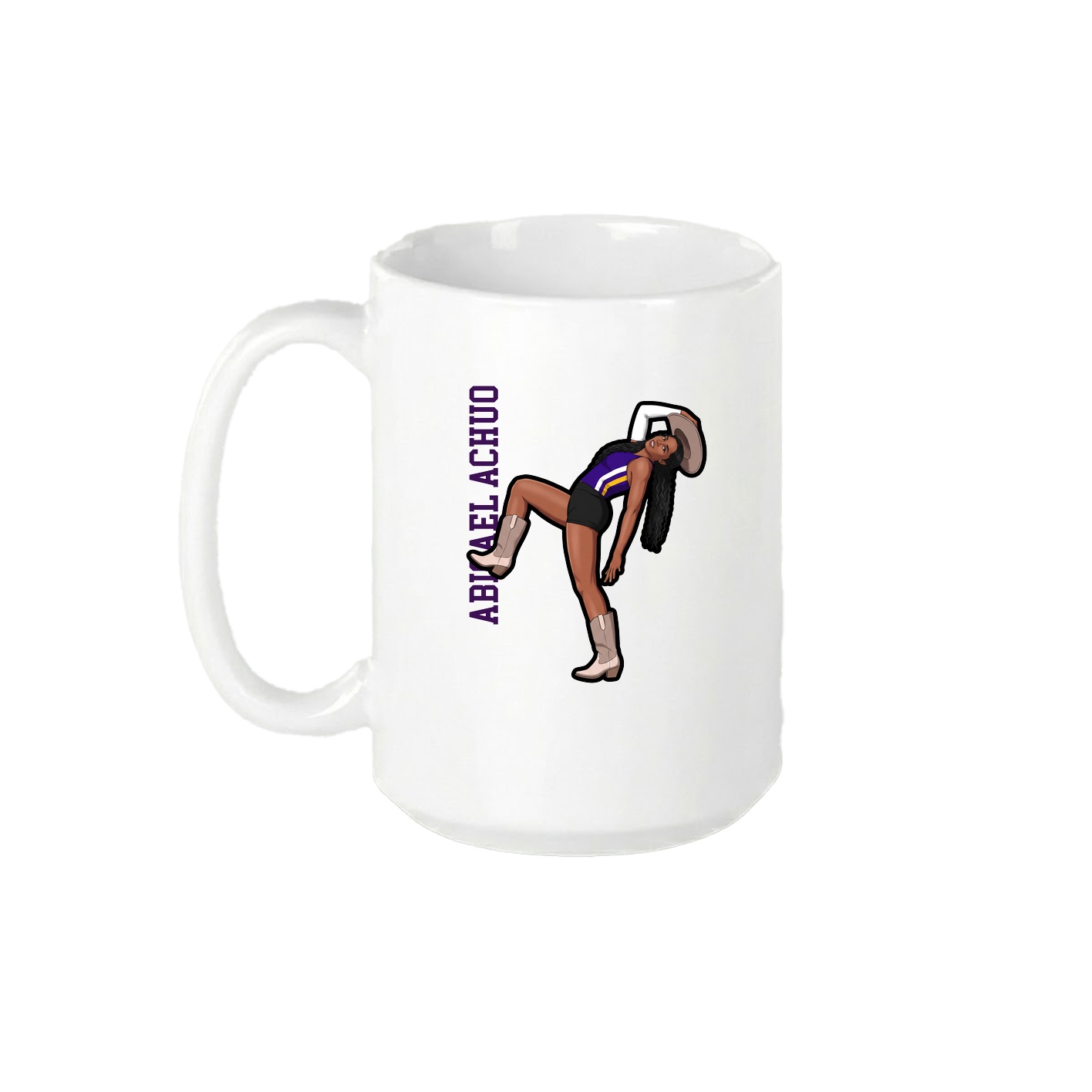15oz Coffee Mug — Name Vertical in White