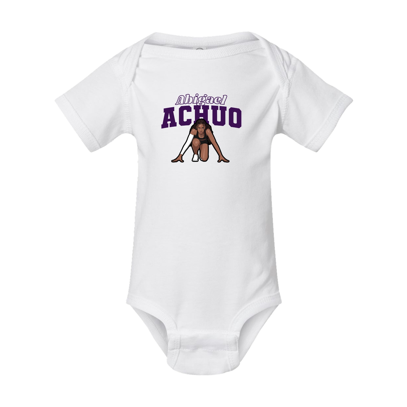 Baby Onesie — Name Arch in White