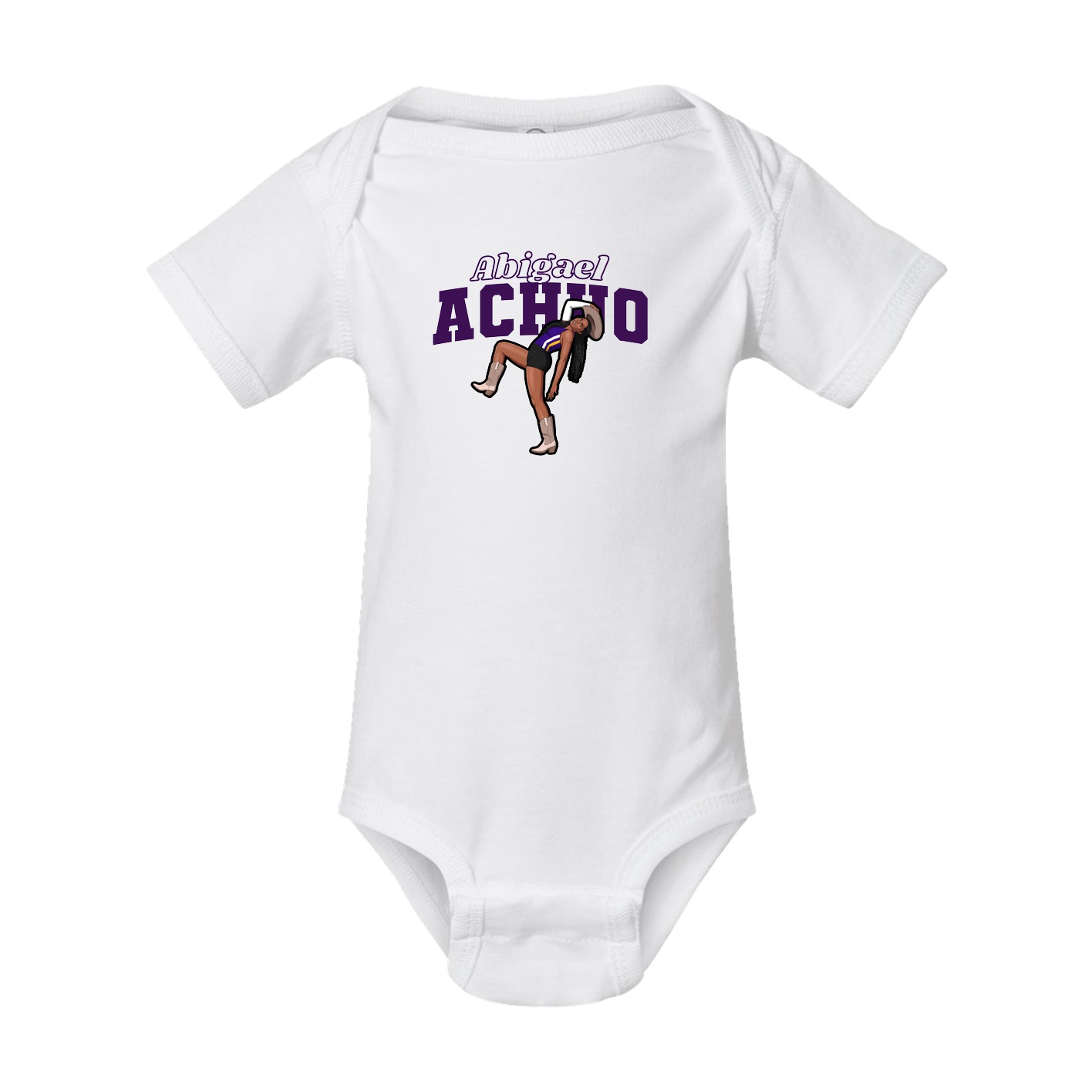 Baby Onesie — Name Arch in White