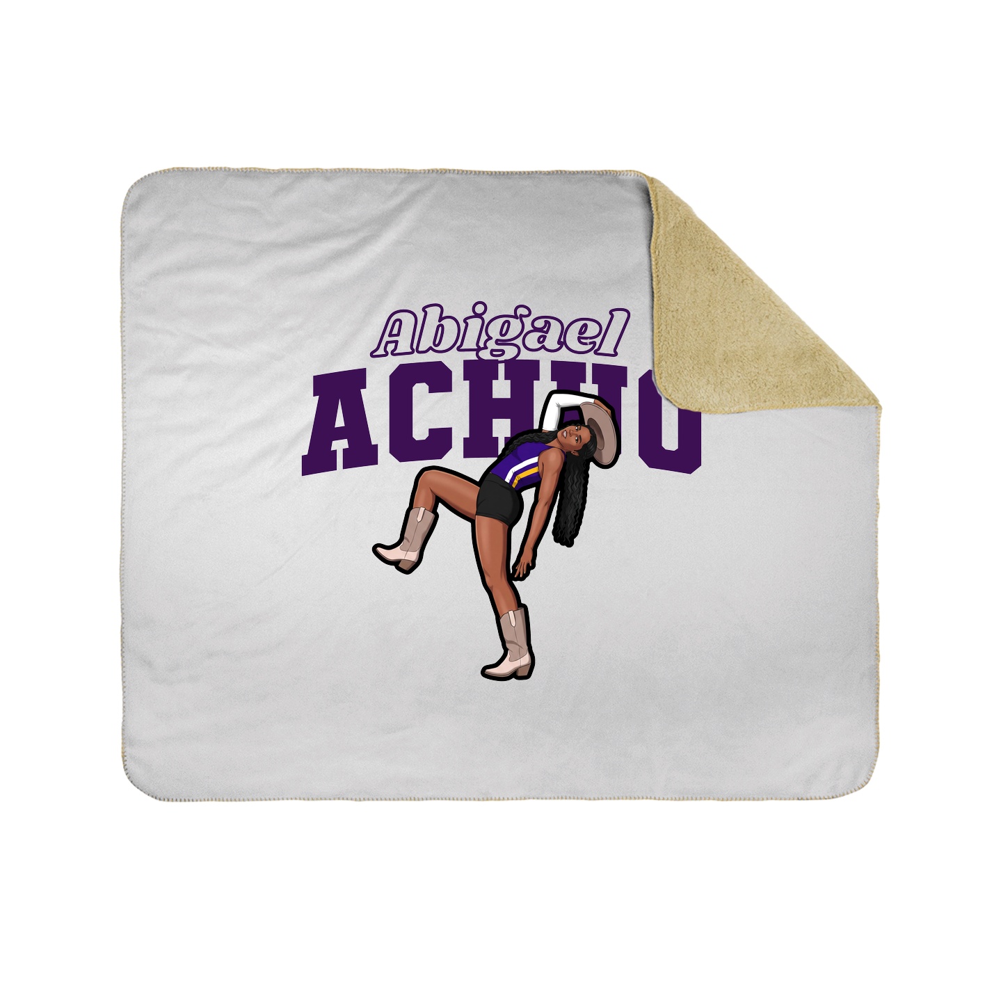 Throw Blanket — Name Arch in White