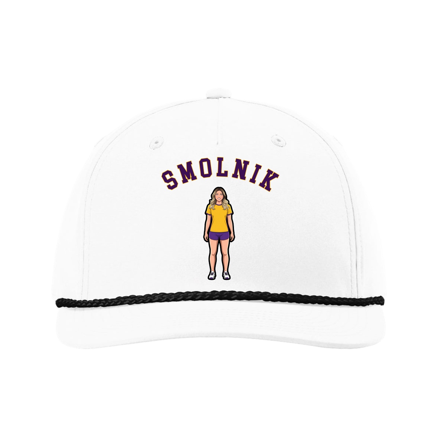 Five-Panel Classic Rope Cap — Shirsey Arch in White