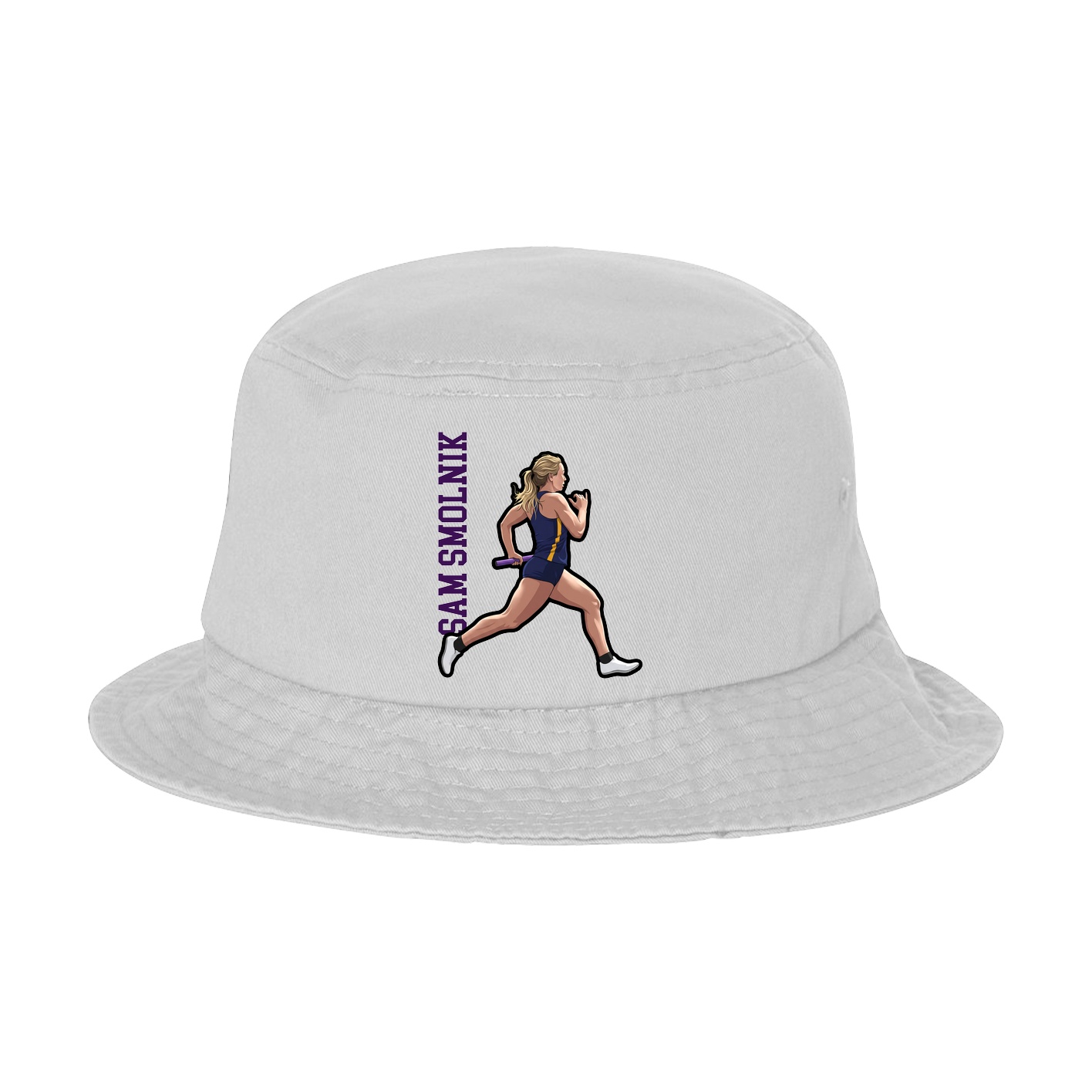 Bucket Cap — Name Vertical in White