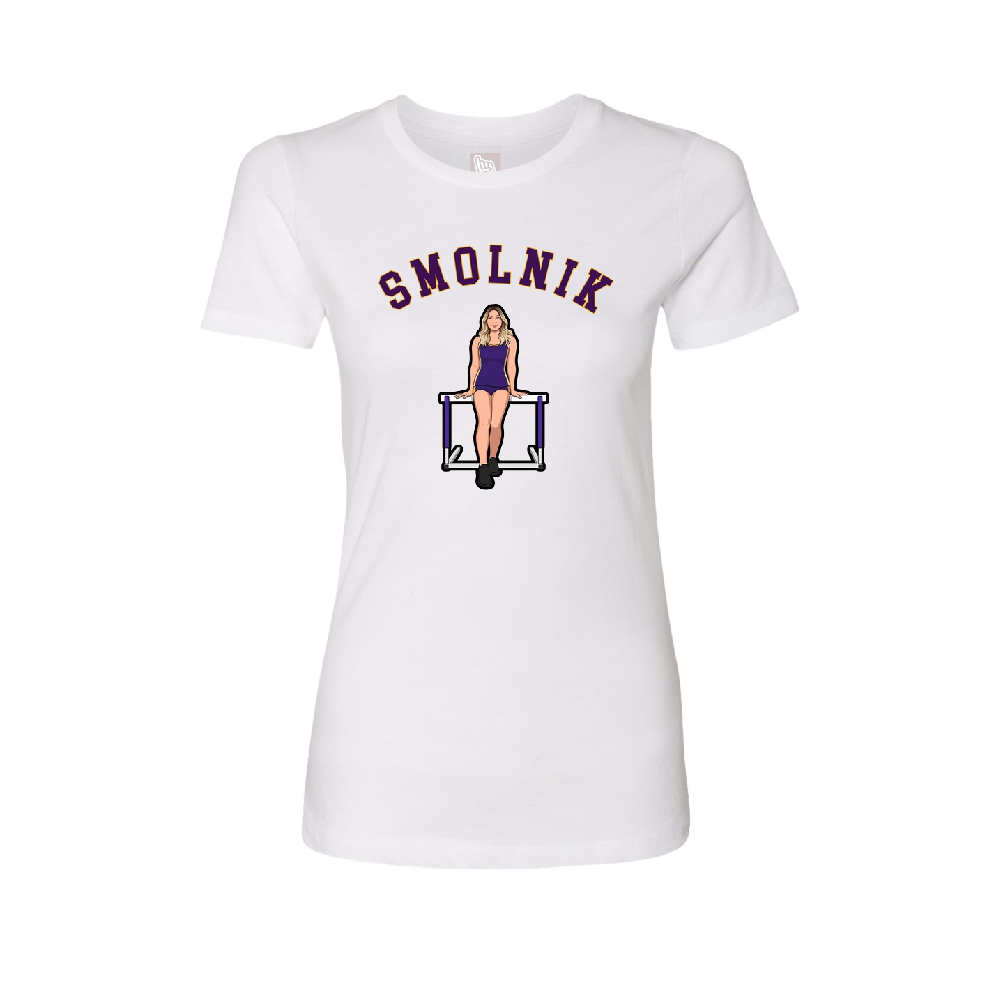 Fitted Women's Tee — Shirsey Arch in White