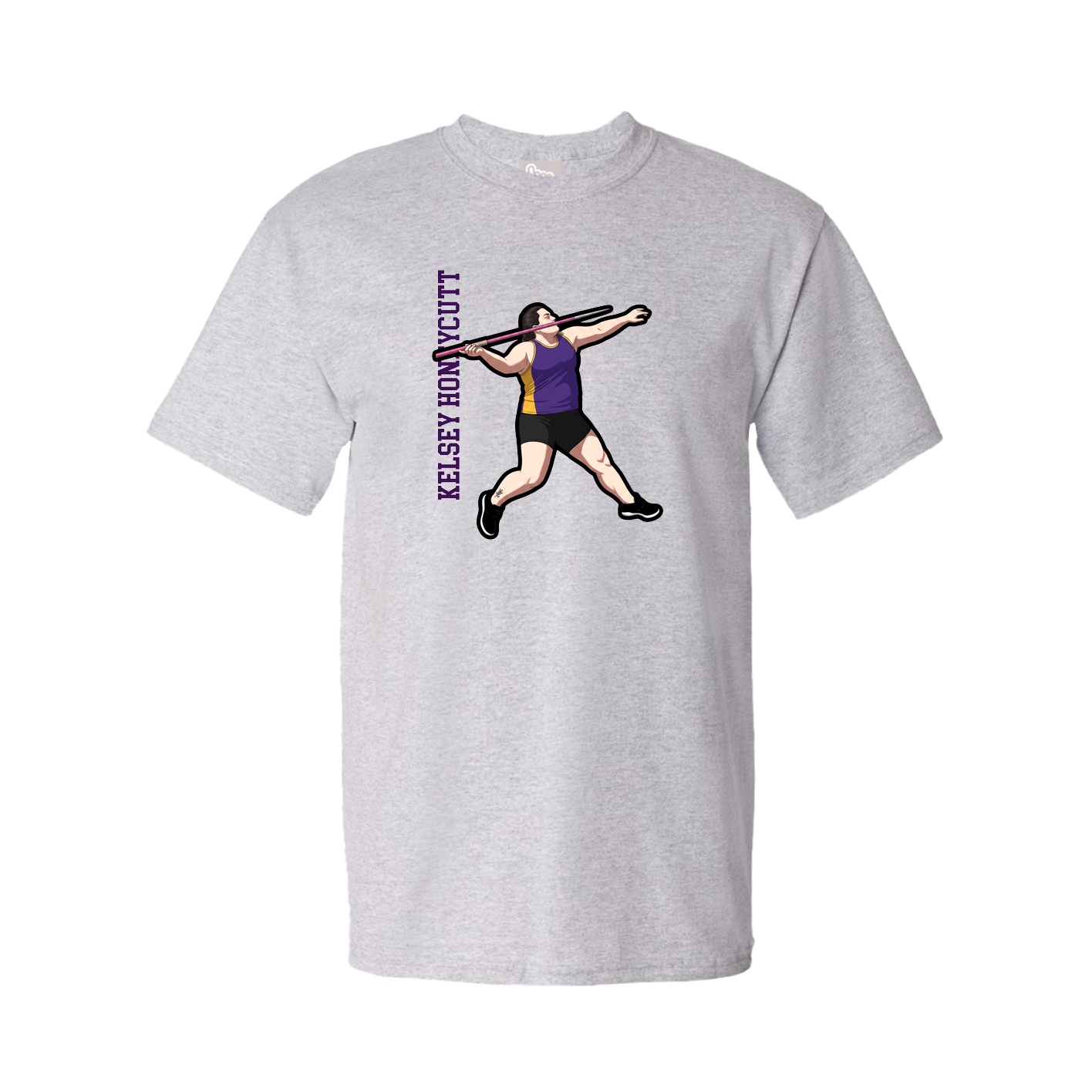 Tee — Name Vertical in Grey