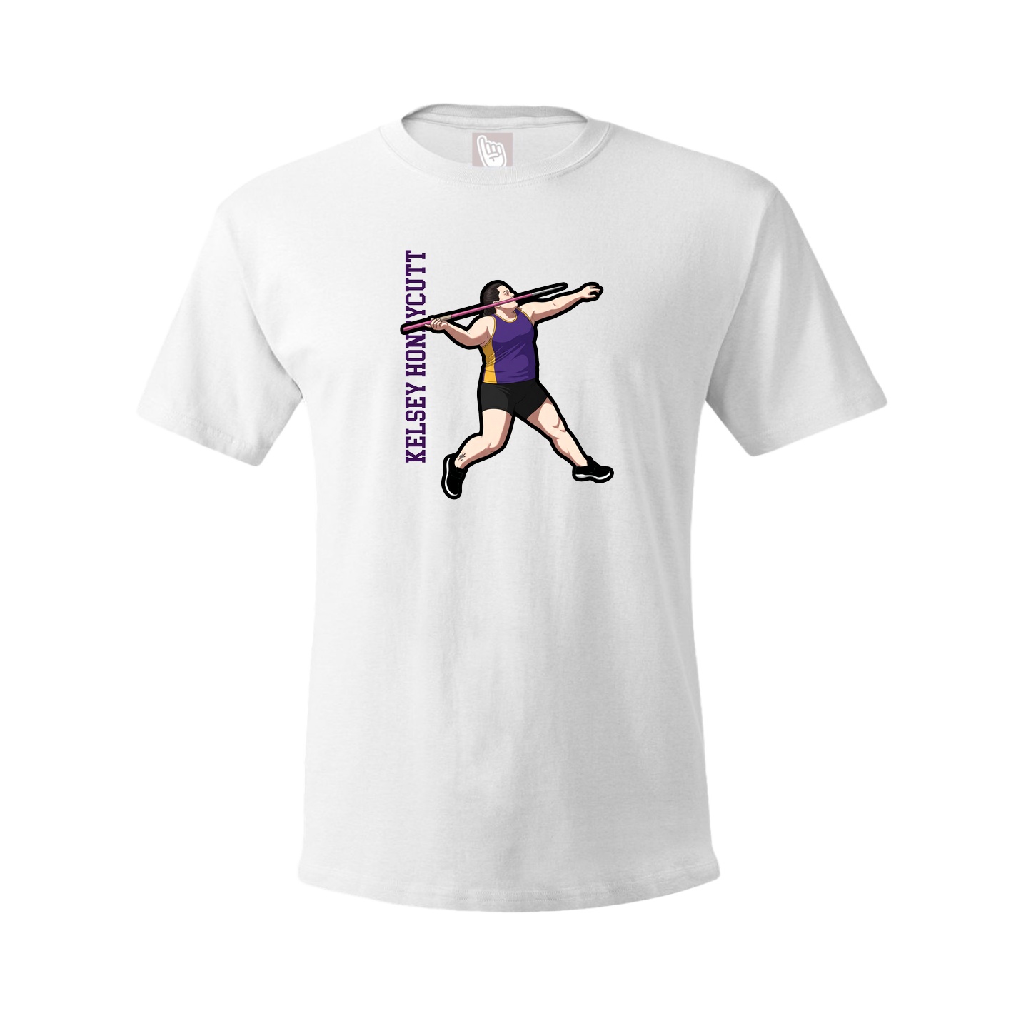 Tee — Name Vertical in White
