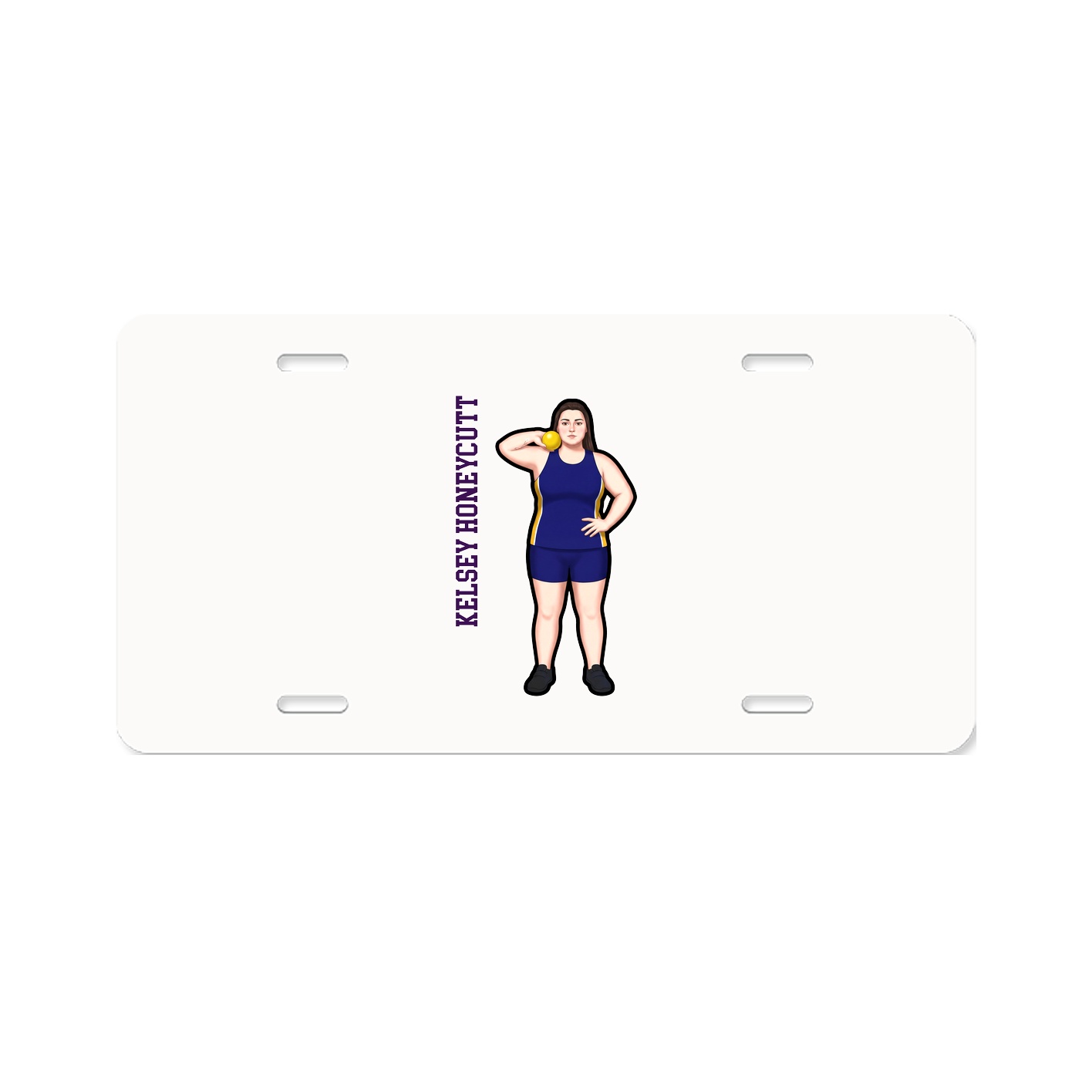 License Plate — Name Vertical in Classic