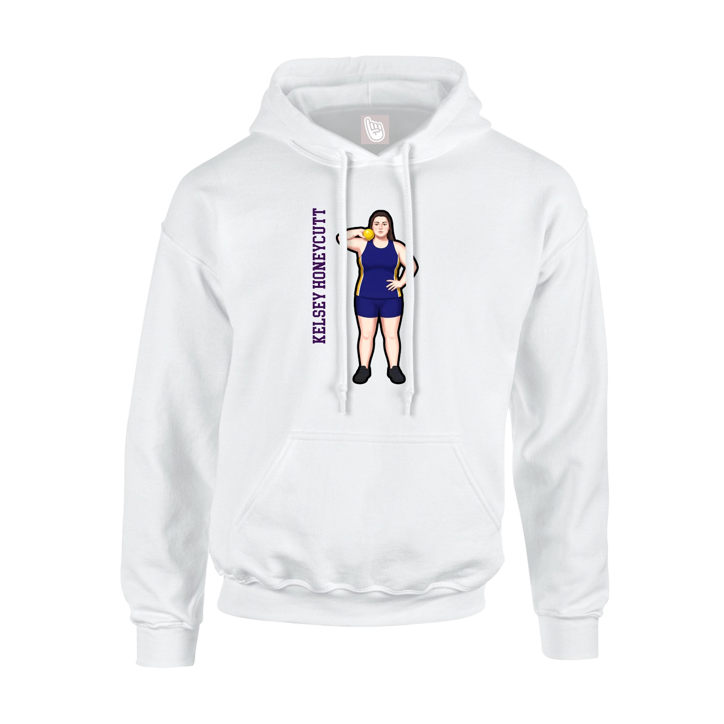 Youth Hoodie — Name Vertical in White