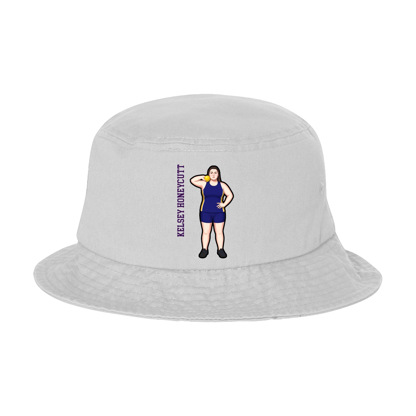 Bucket Cap — Name Vertical in White