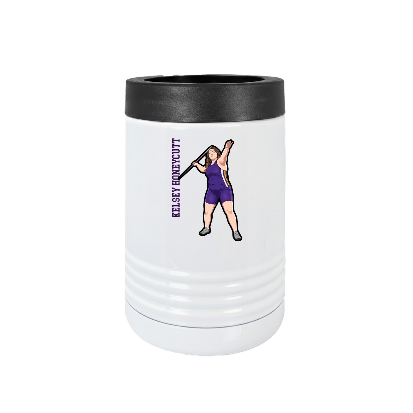 Beverage Holder — Name Vertical in White