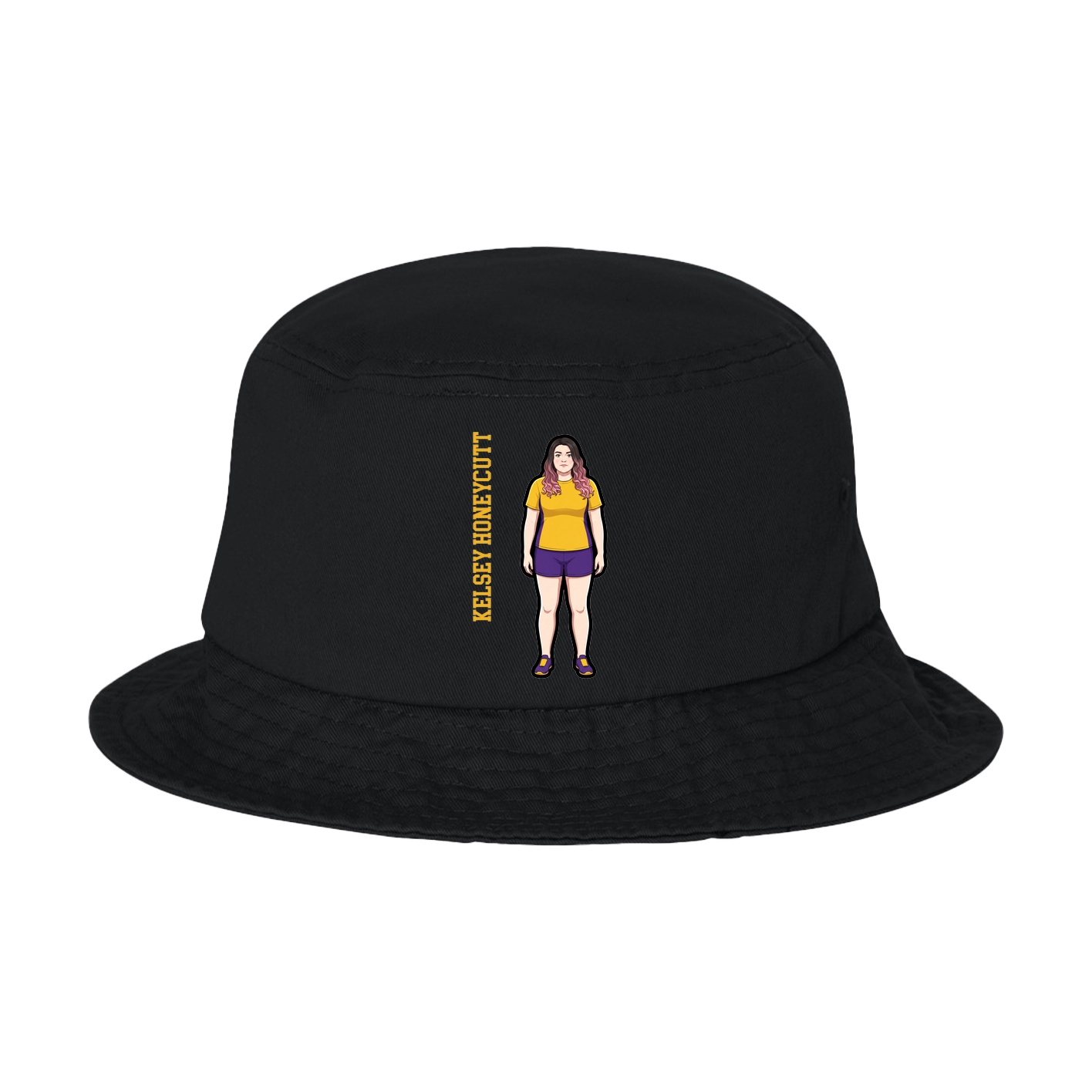 Bucket Cap — Name Vertical in Black