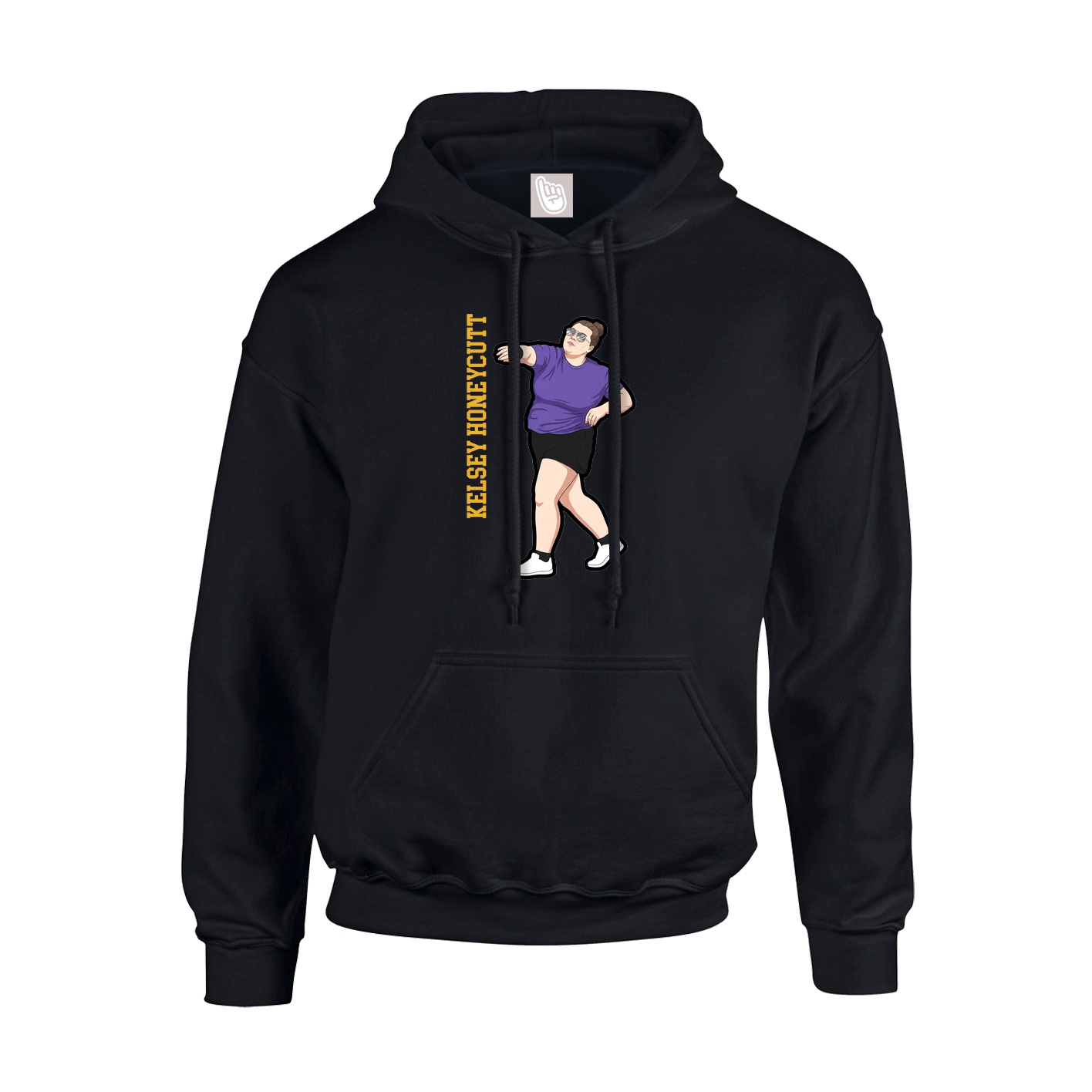 Youth Hoodie — Name Vertical in Black