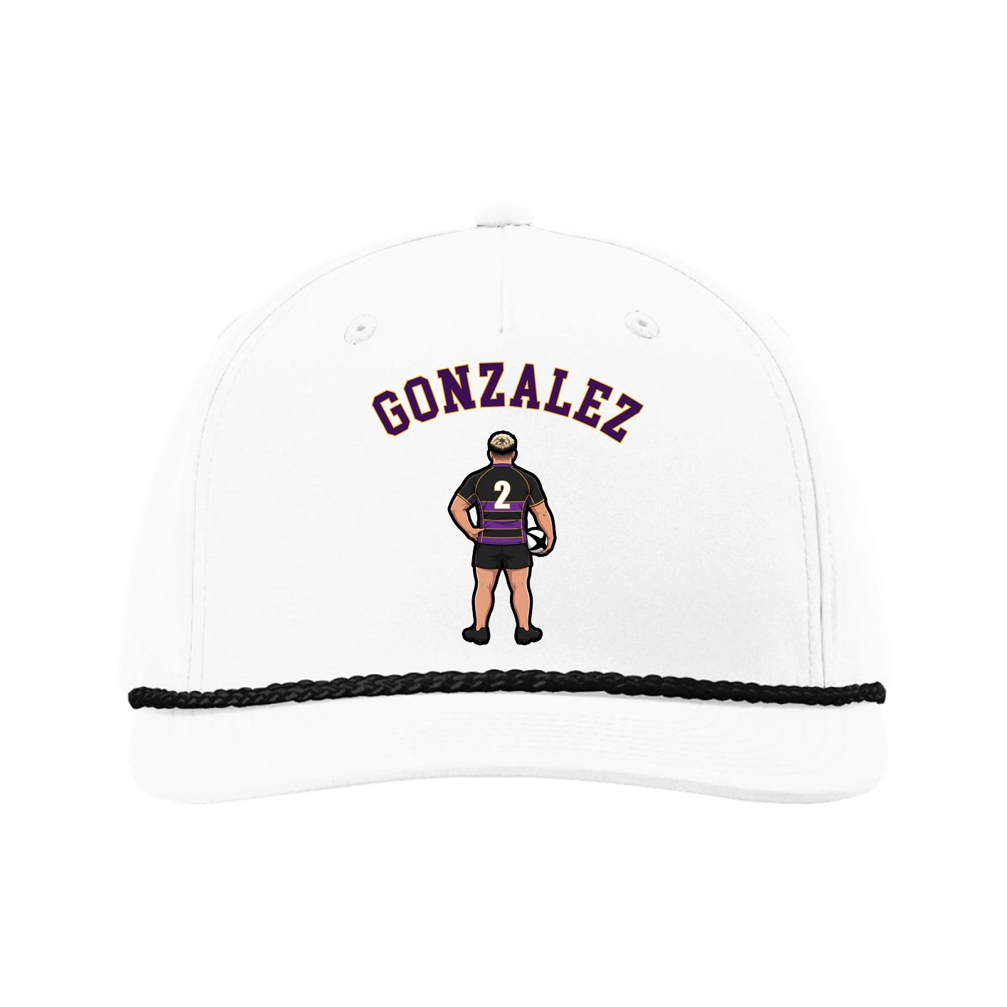 Five-Panel Classic Rope Cap — Shirsey Arch in White