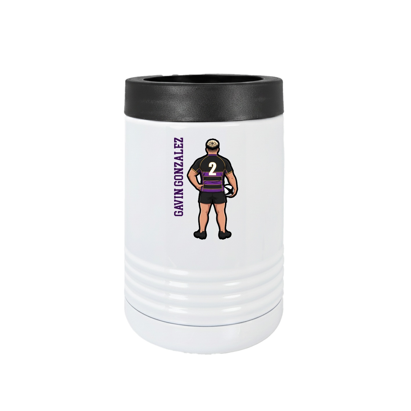 Beverage Holder — Name Vertical in White