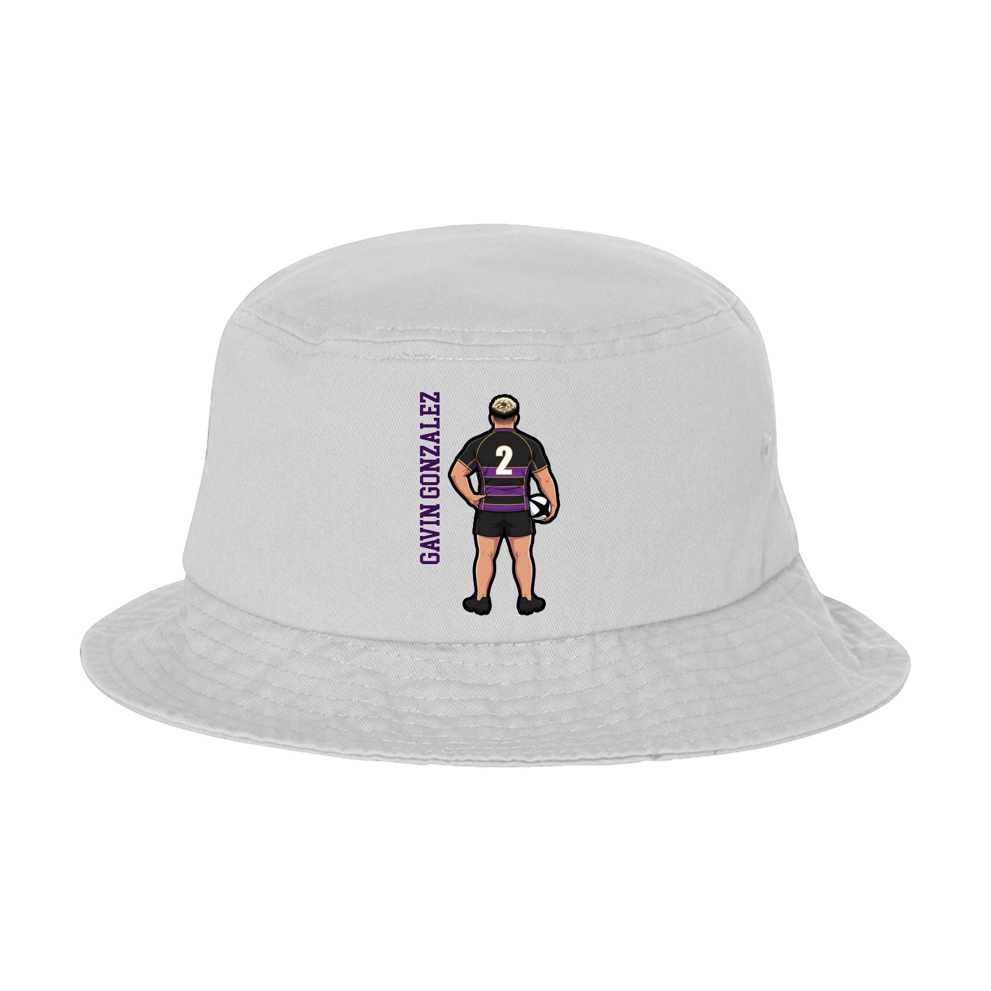 Bucket Cap — Name Vertical in White
