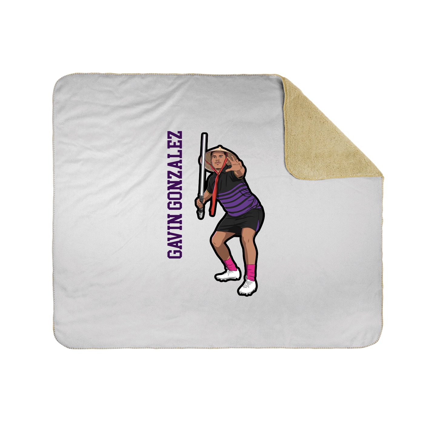 Throw Blanket — Name Vertical in White