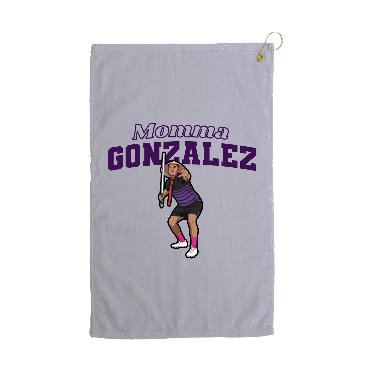 Golf Towel — Mothers Day Block in Grey