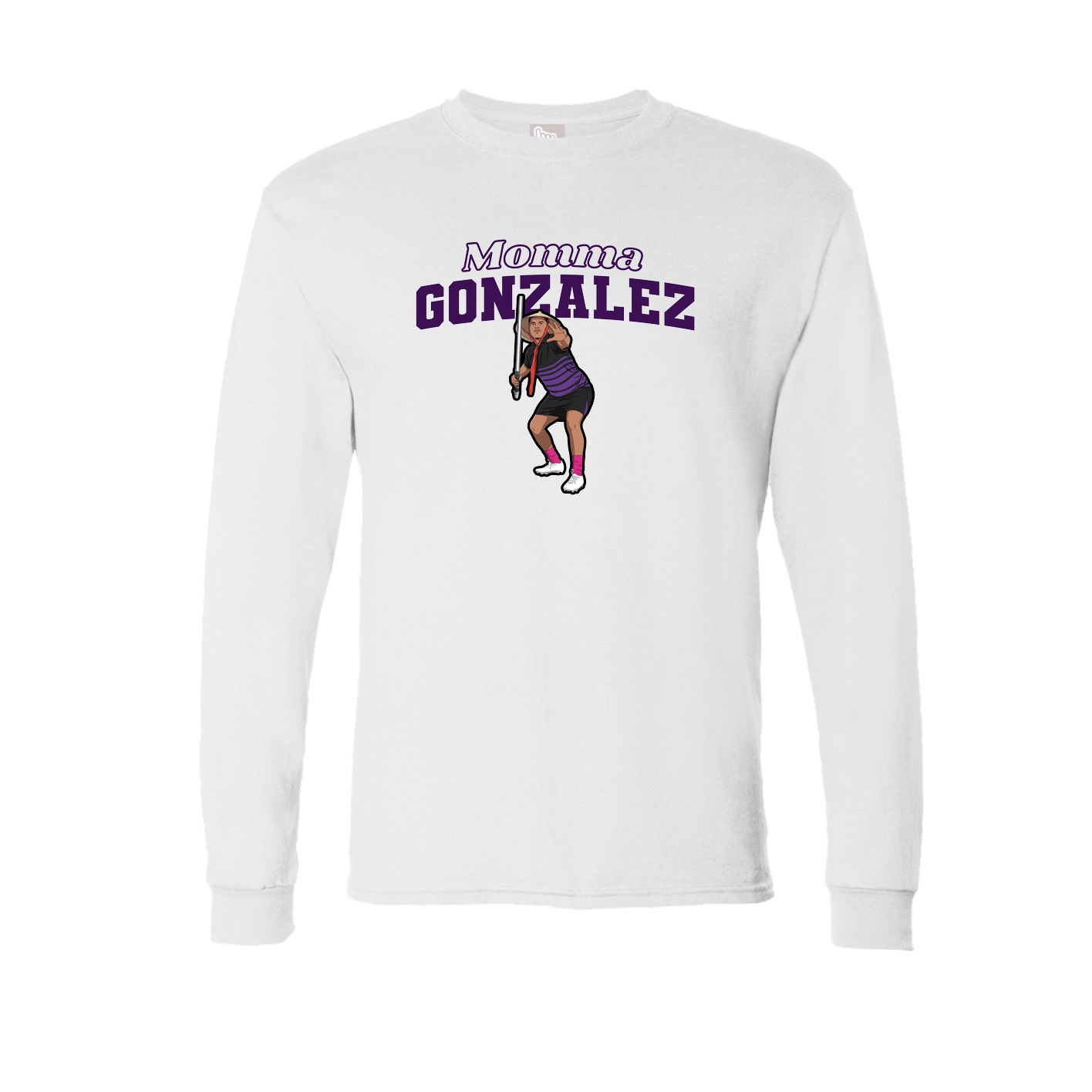 Long Sleeve Tee — Mothers Day Block in White