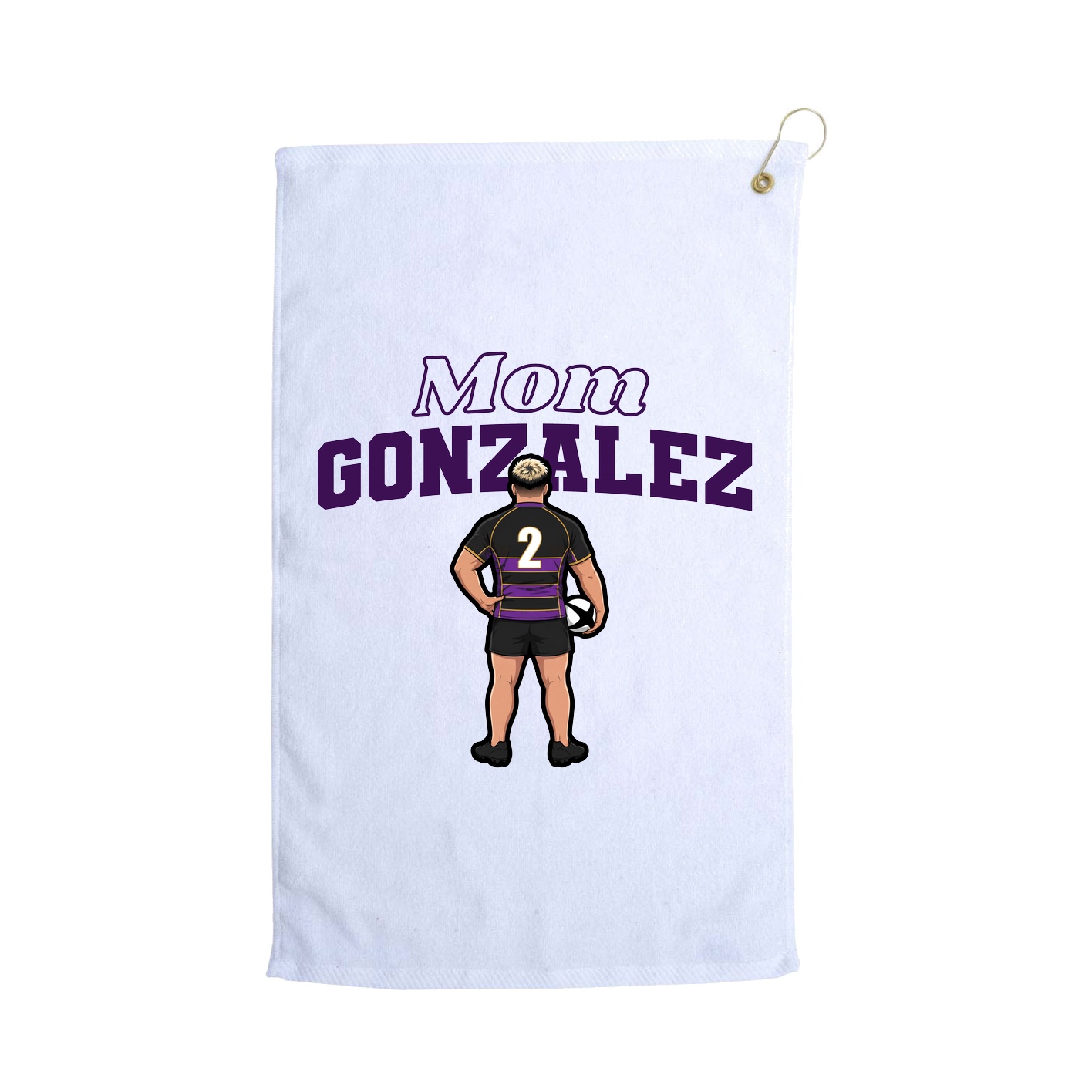 Golf Towel — Mothers Day Block in White