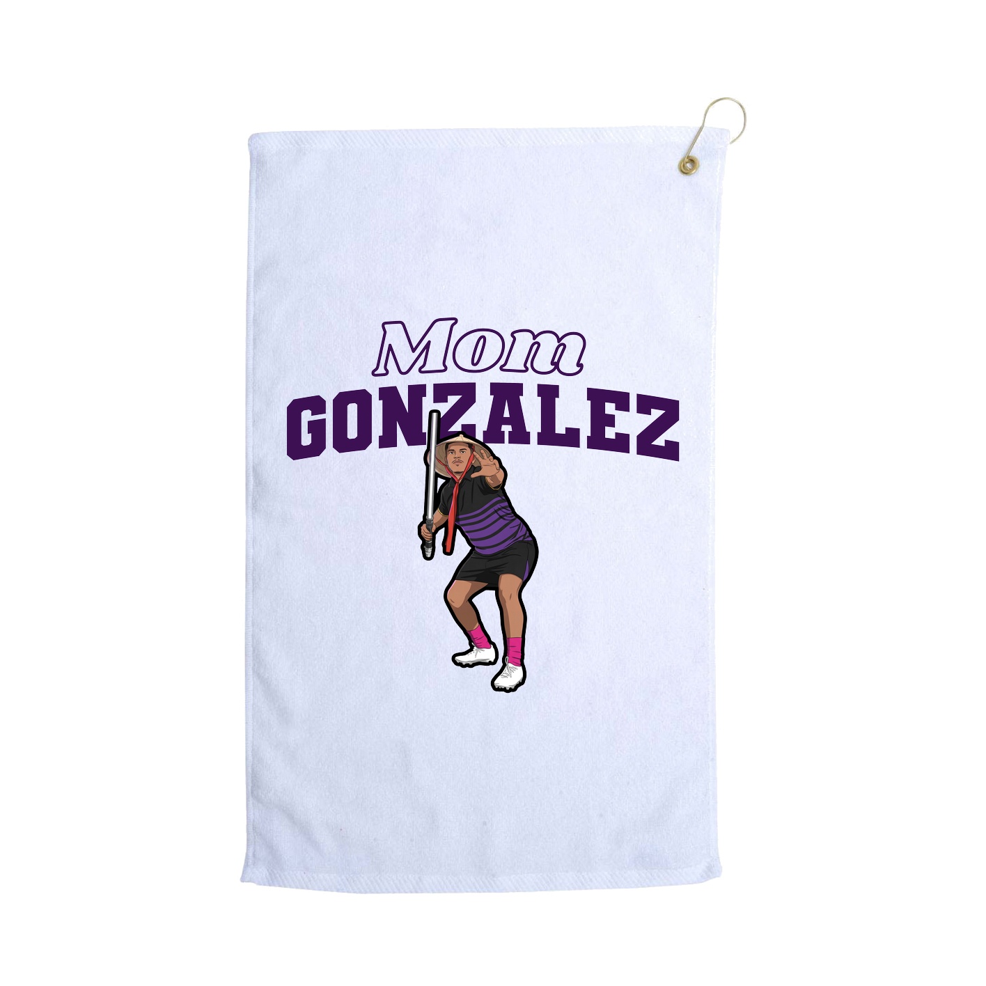 Golf Towel — Mothers Day Block in White