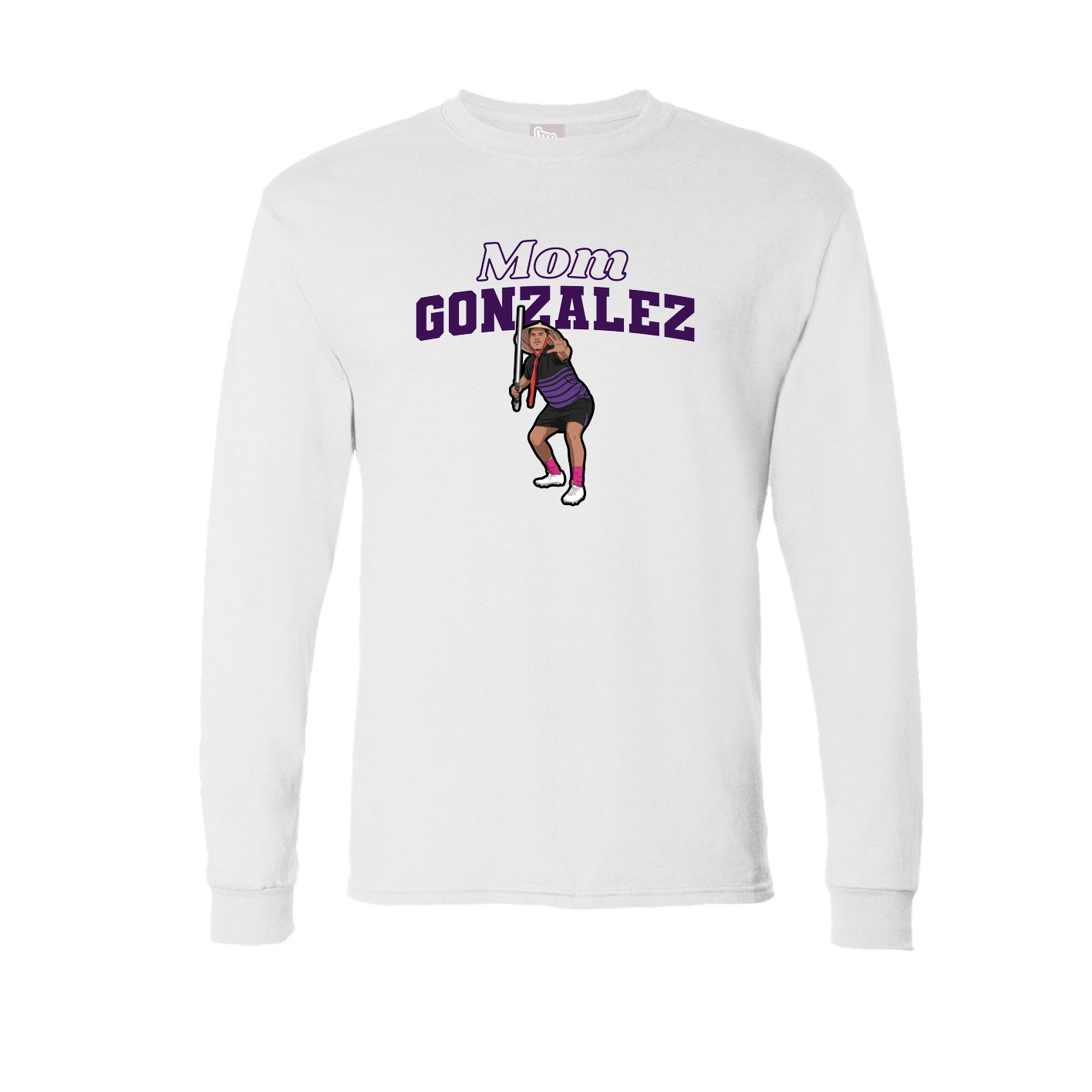 Long Sleeve Tee — Mothers Day Block in White