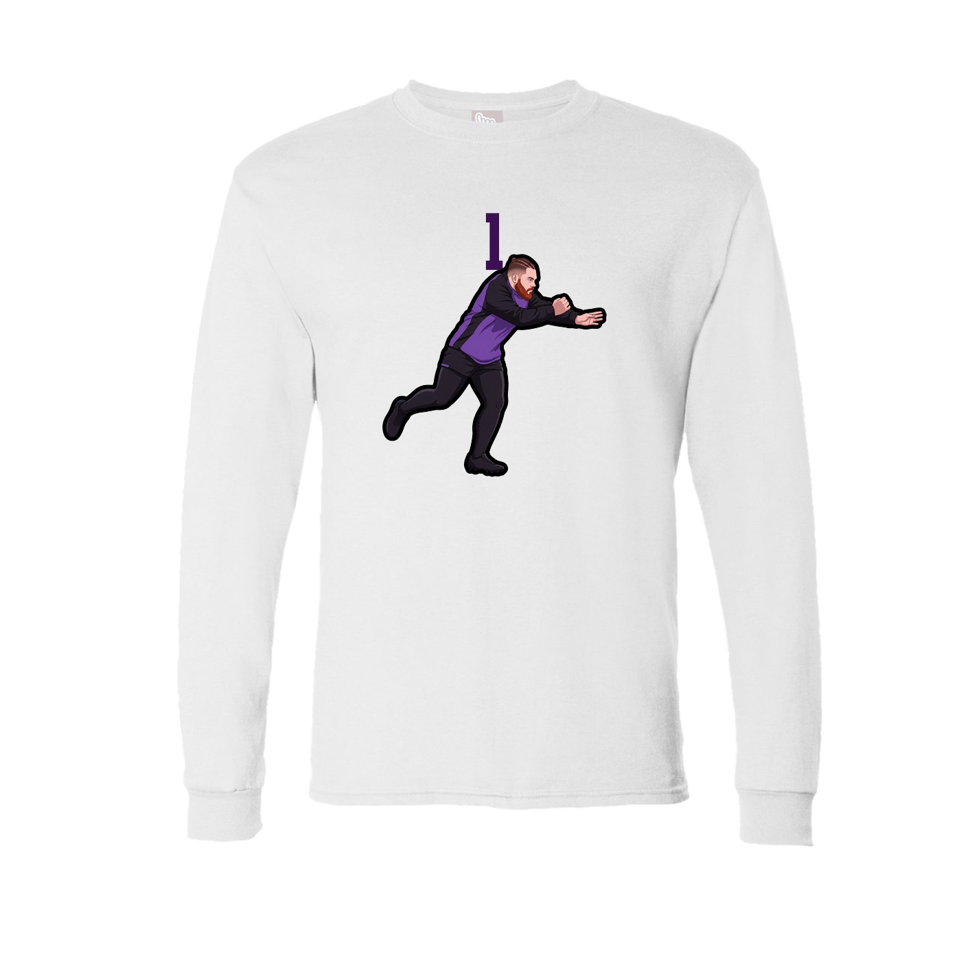 Long Sleeve Tee — Number Top in White