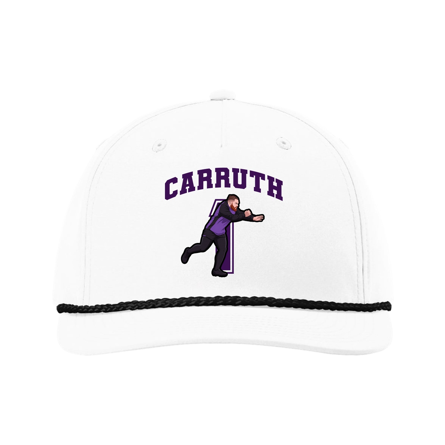 Five-Panel Classic Rope Cap — Number in White