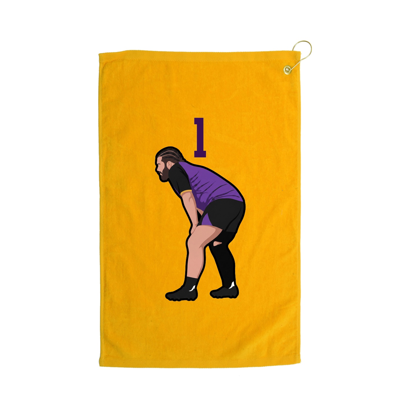 Golf Towel — Number Top in Gold