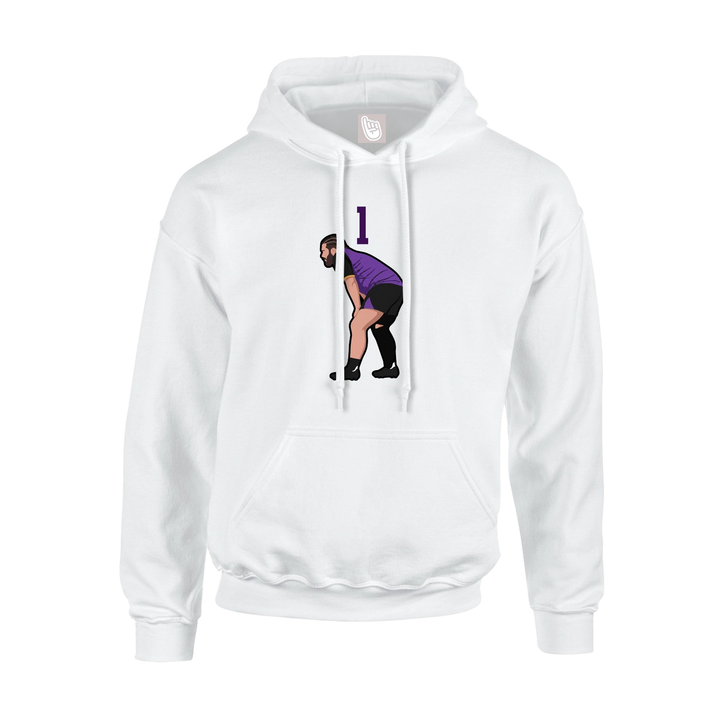 Youth Hoodie — Number Top in White