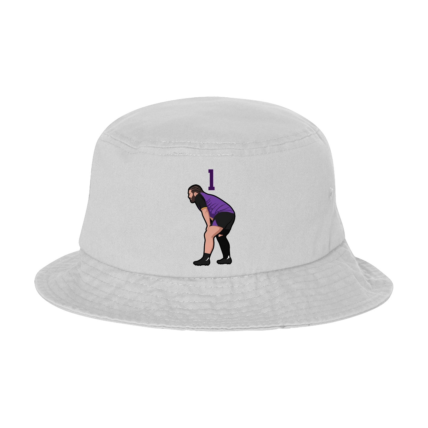 Bucket Cap — Number Top in White