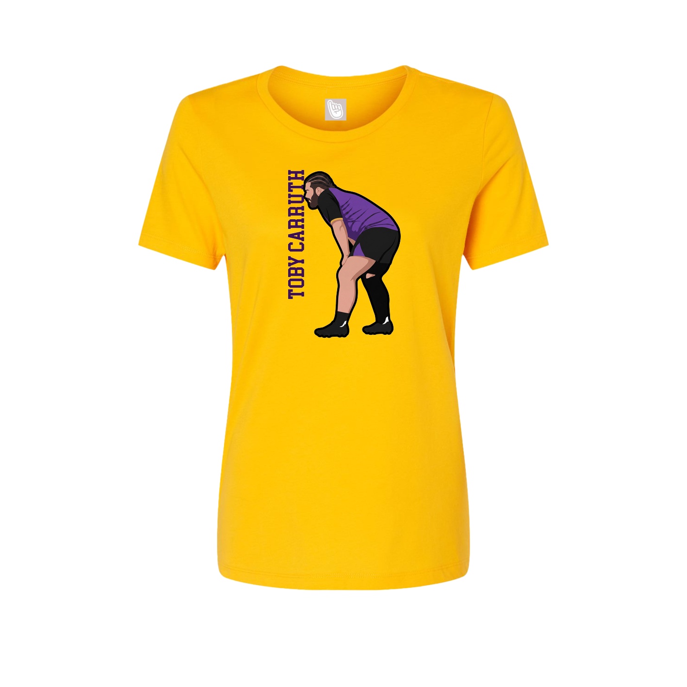 Fitted Women's Tee — Name Vertical in Gold