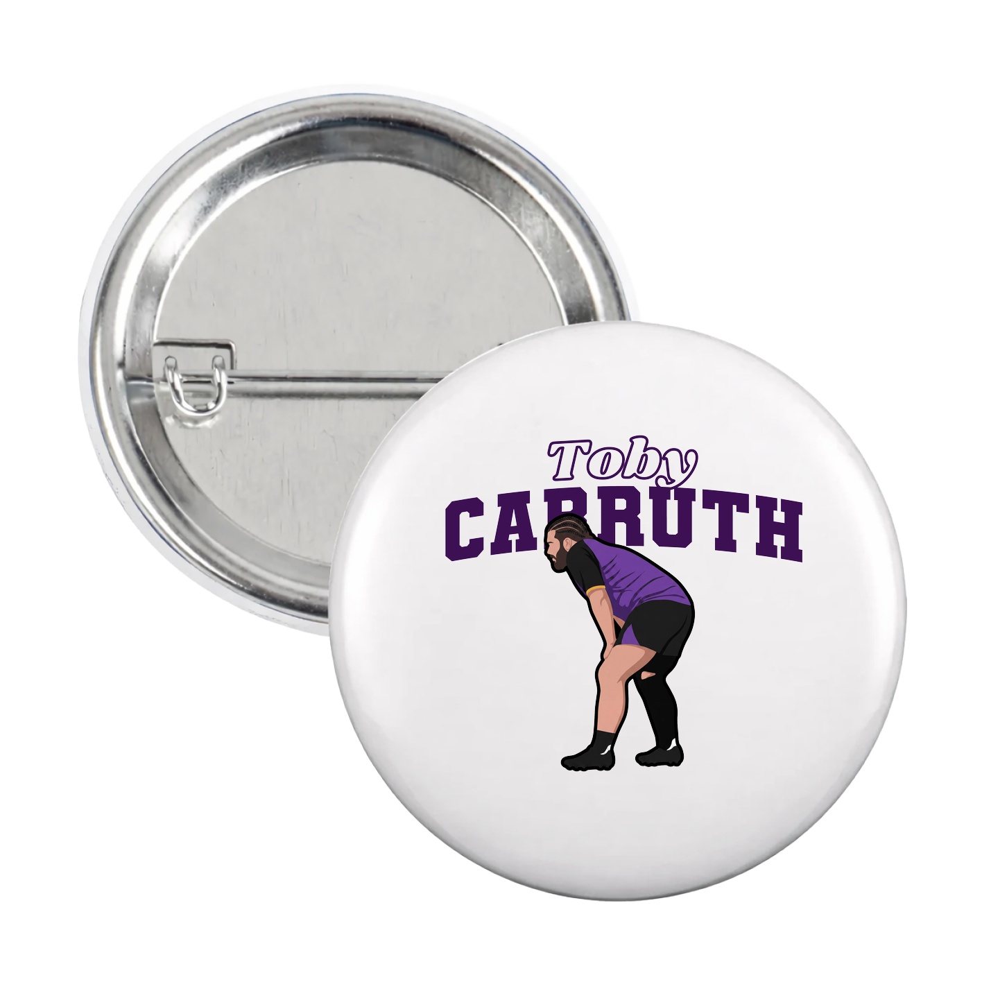 Game Day Button — Name Arch in White