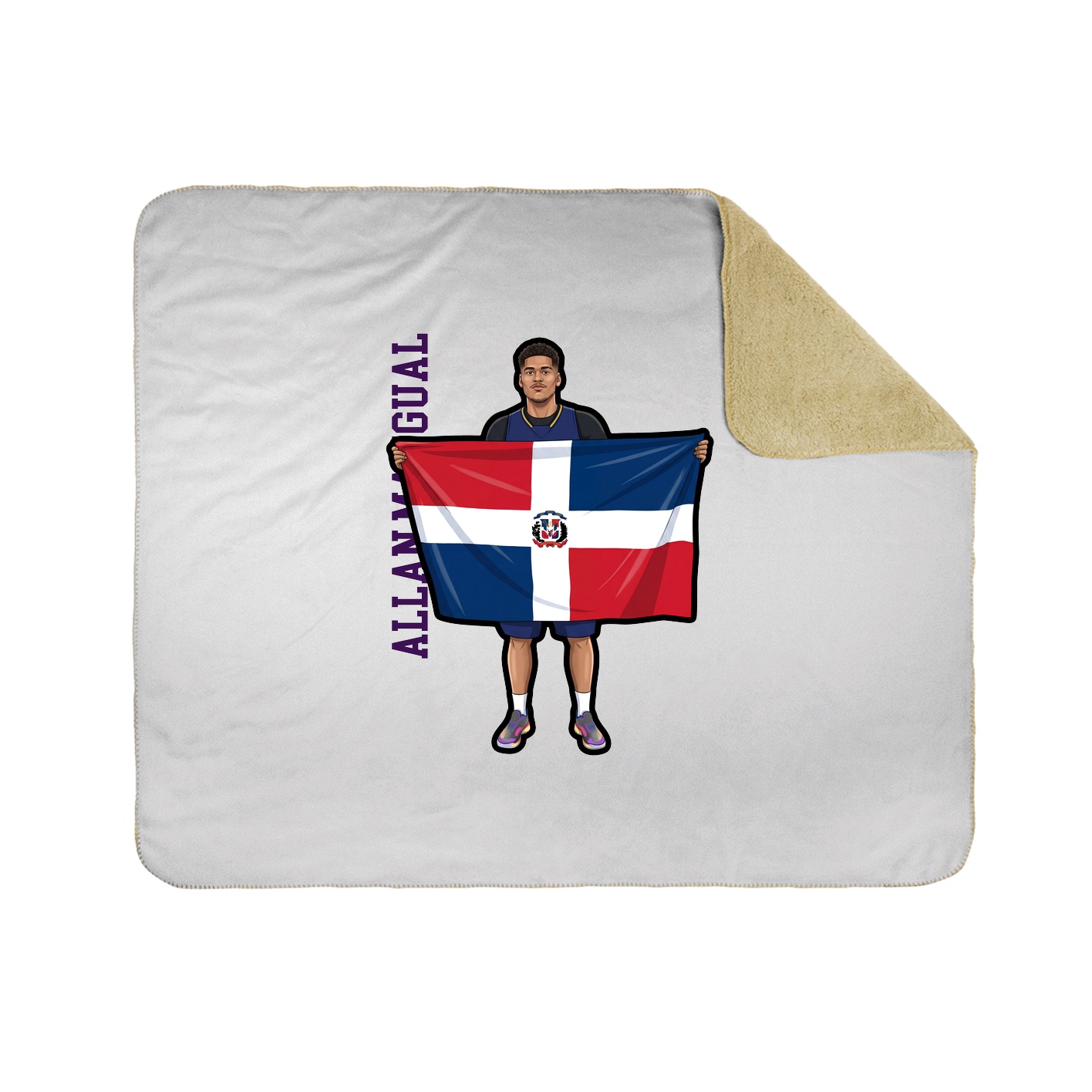 Throw Blanket — Name Vertical in White