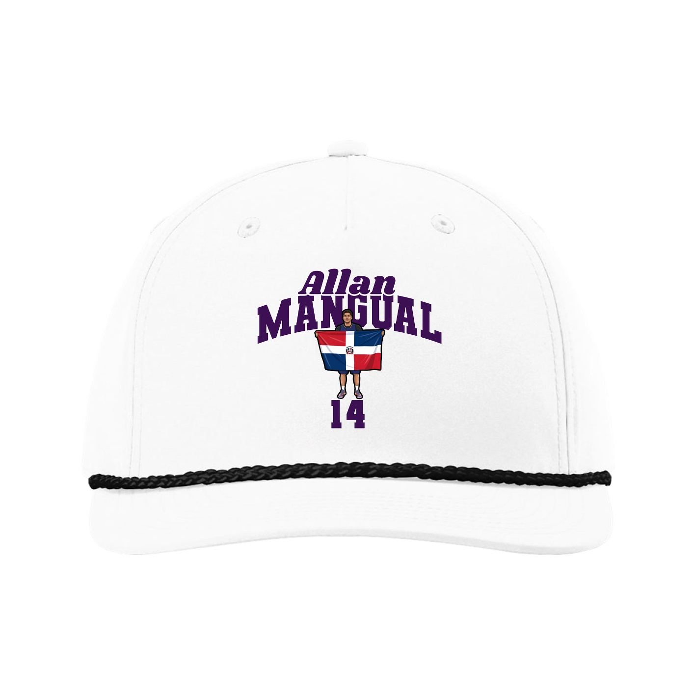 Five-Panel Classic Rope Cap — Signature Arch in White