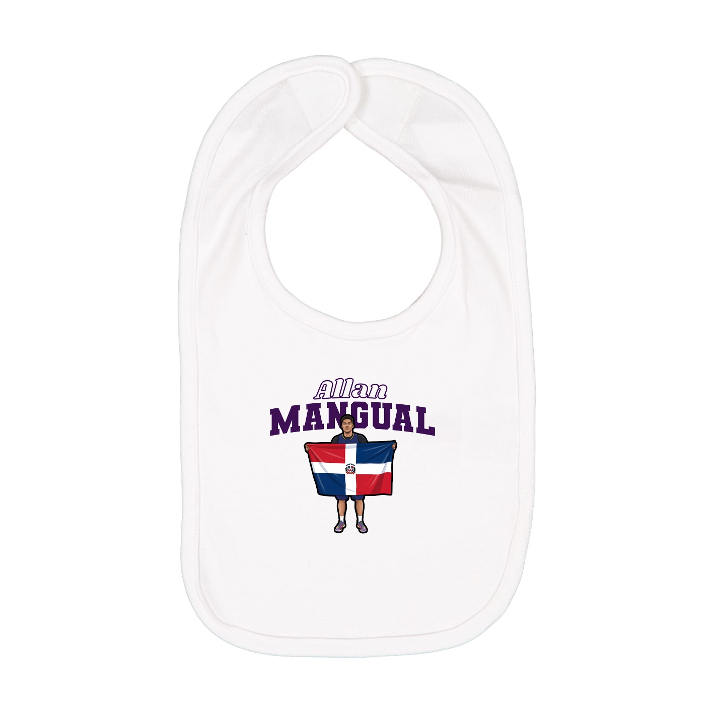 Infant Bib — Name Arch in White